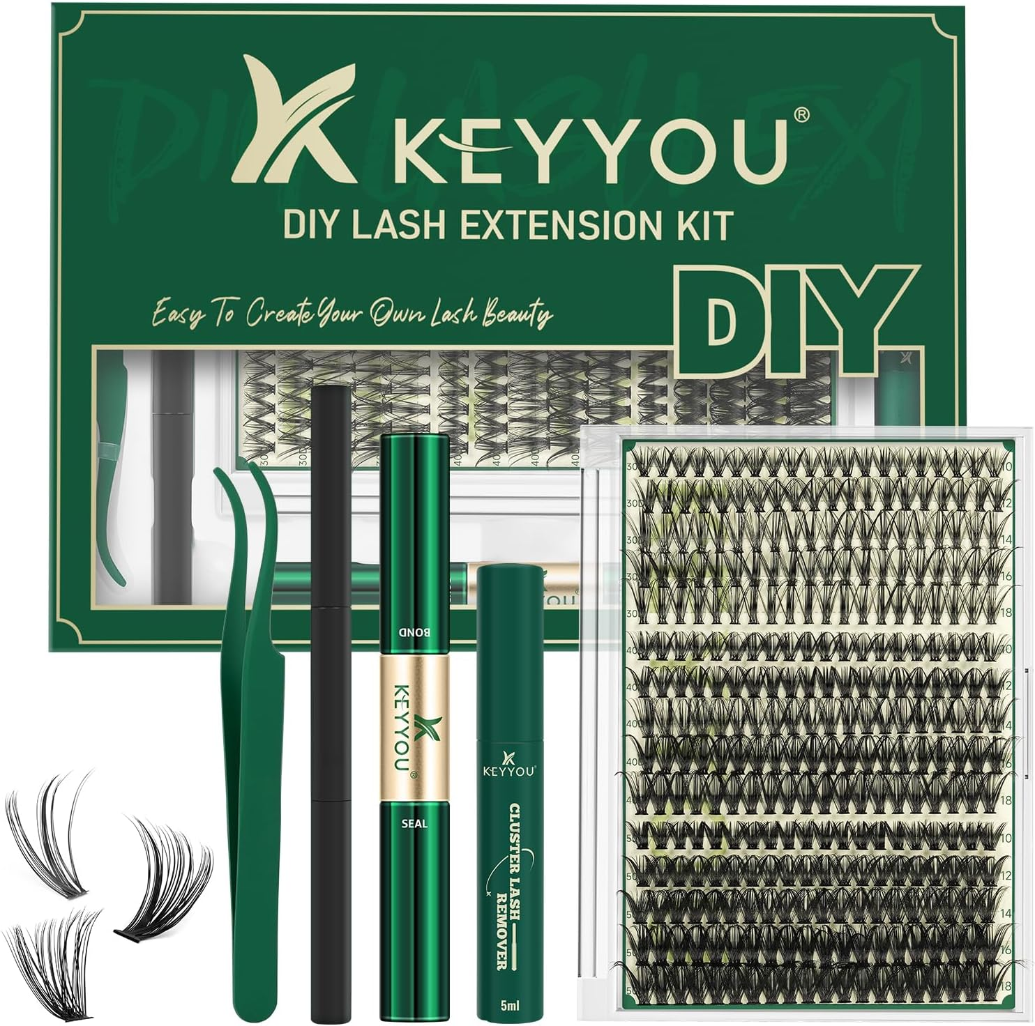 Lash Clusters 300Pcs Individual Lashes 30D 0.07D Curl 12Mm Lash Extensions Clusters Lashes Soft&Natural False Eyelashes Individual DIY Eyelash Extension at Home(30D-0.07D,12Mm) image number 3