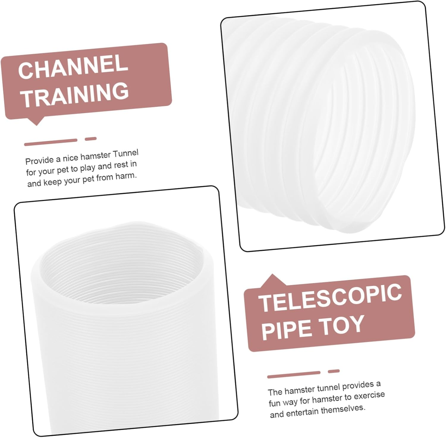 Milisten Flexible Hamster Tunnel Fun and Safe Exercise Tube for Hamsters Guinea Pigs and Ferrets Hideout for Play and Rest Plastic Material for Easy Setup - White image number 6