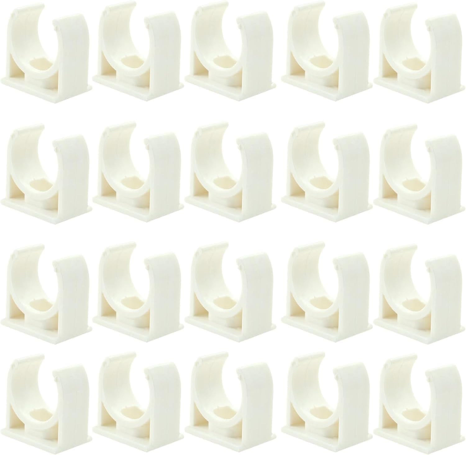 20PCS 20Mm PVC Pipe Clips - Heavy Duty Hose Clamps for Plumbing, PEX Tubing, Central Heating & Garden Irrigation, Secure Pipe Hanger Brackets image number 3