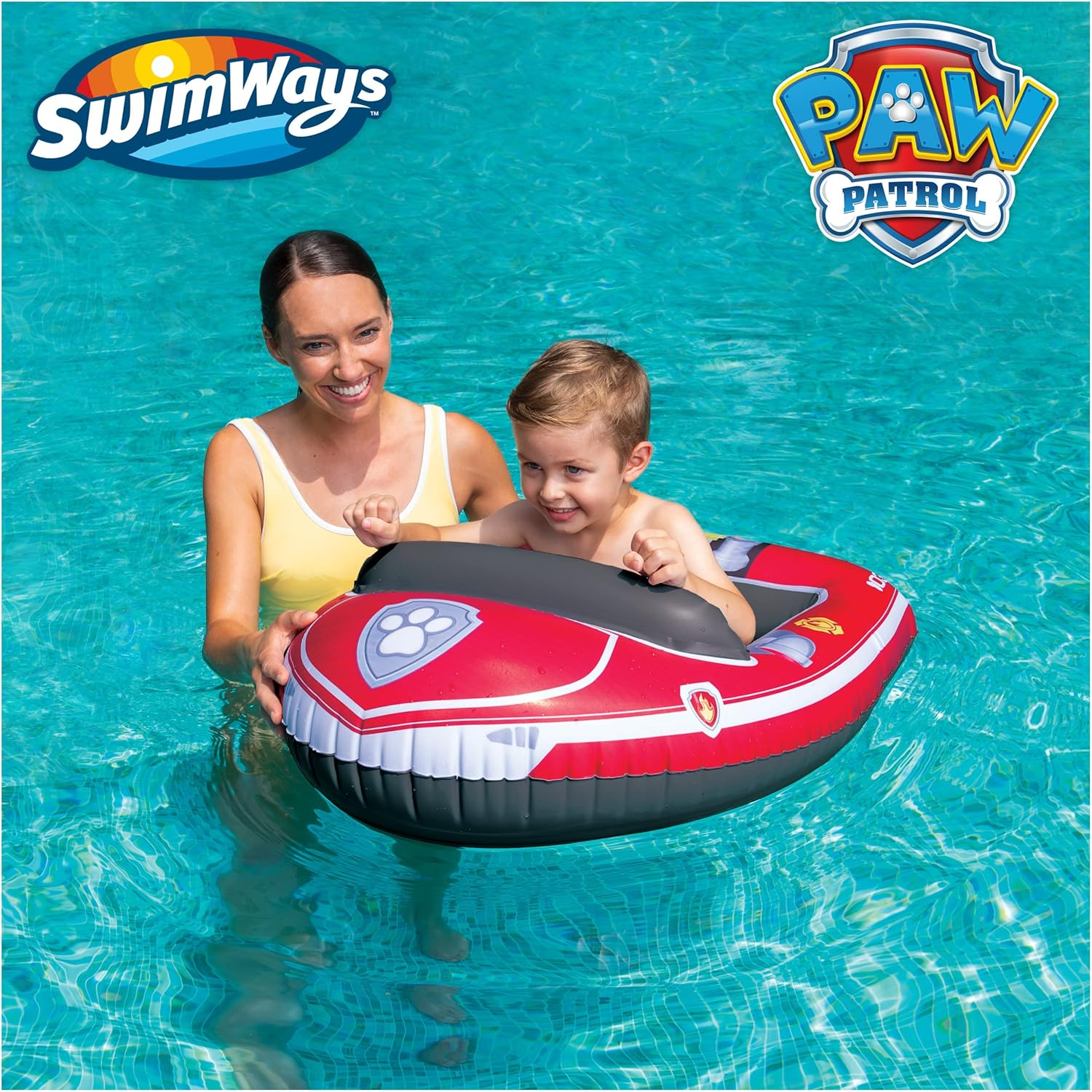 Swimways Nickelodeon Paw Patrol Marshall Inflatable Water Boat Vehicle for Kids Ages 3+ image number 5