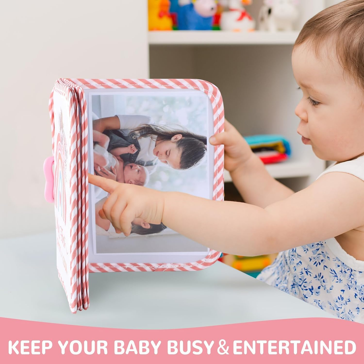 Baby'S My First Family Album Soft Photo Cloth Book Boho Rainbow My First Book of Photos Baby Memory Album Gift Holds 4X6 Pictures for Babies Newborn Toddler & Kids Baby Shower image number 5