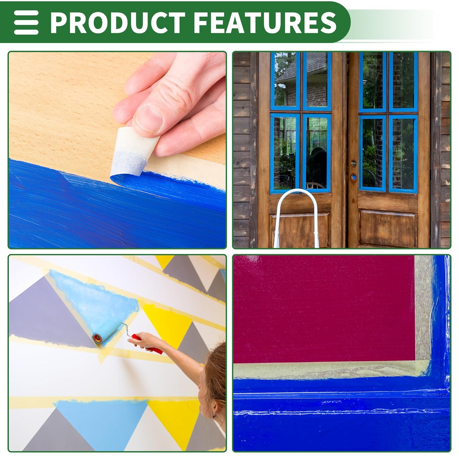 X AUTOHAUX Universal Painters Tape Masking Master Tape 5500X1.9X0.01Cm / 60.15 Yards X 0.75 Inches X 140Um Easy Removal Crepe Paper Brown 1 Pc image number 4