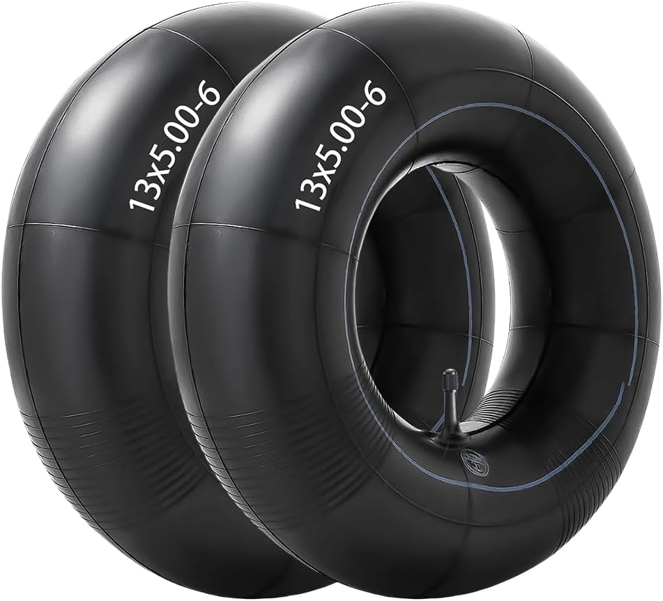 GYL 13X5.00-6 Tubeless Lawn Mower Tire & Wheel Assembly &ndash; Off-Road Tire, 3&rdquo;&ndash;6&rdquo; Offset Hub, Fits 3/4&rdquo; or 5/8&rdquo; Axle, Durable & Puncture-Resistant for Mowers (13X5.00-6 Tubes 2 Pcs)