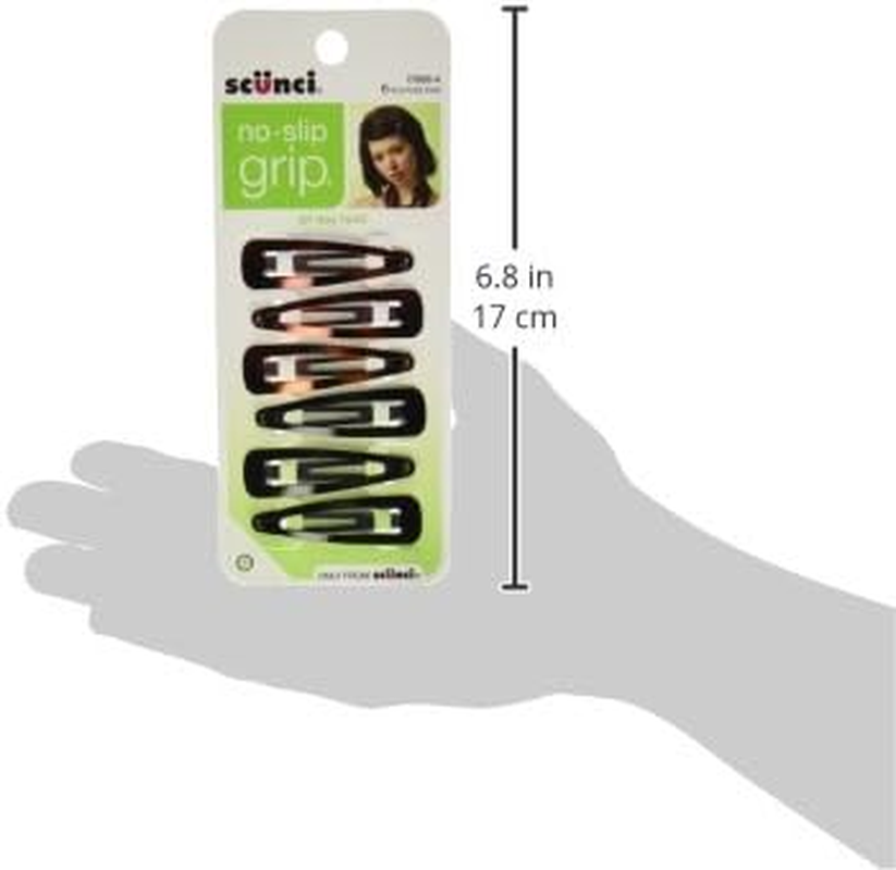 Scunci No Slip No Damage Snap Clips,Unisex, 6 Pk