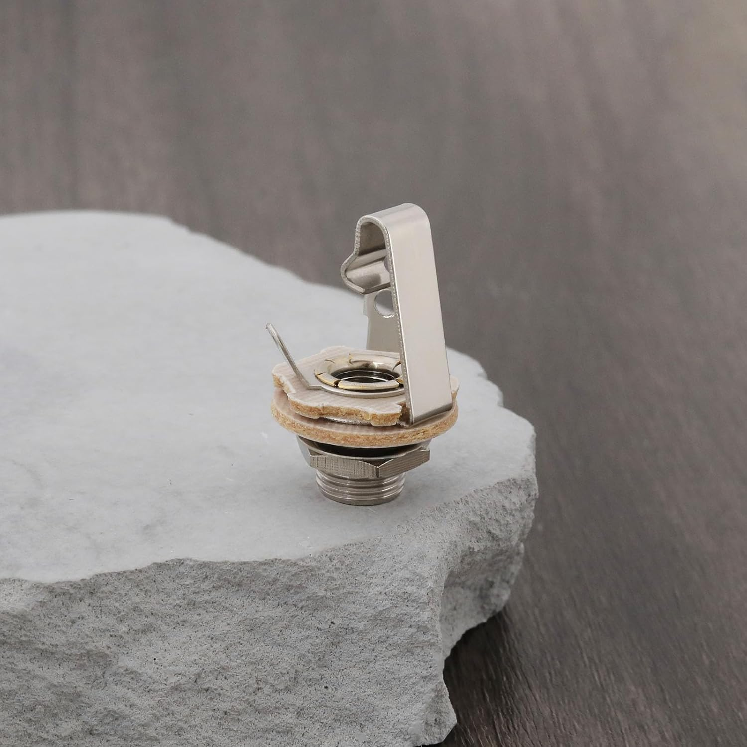 OTOTEC 10Pcs 1/4" Guitar Mono Jack 6,35Mm Brass Mono Panel Mount Jack Socket with Washer and Nut for Electric Guitar Bass Chrome image number 1