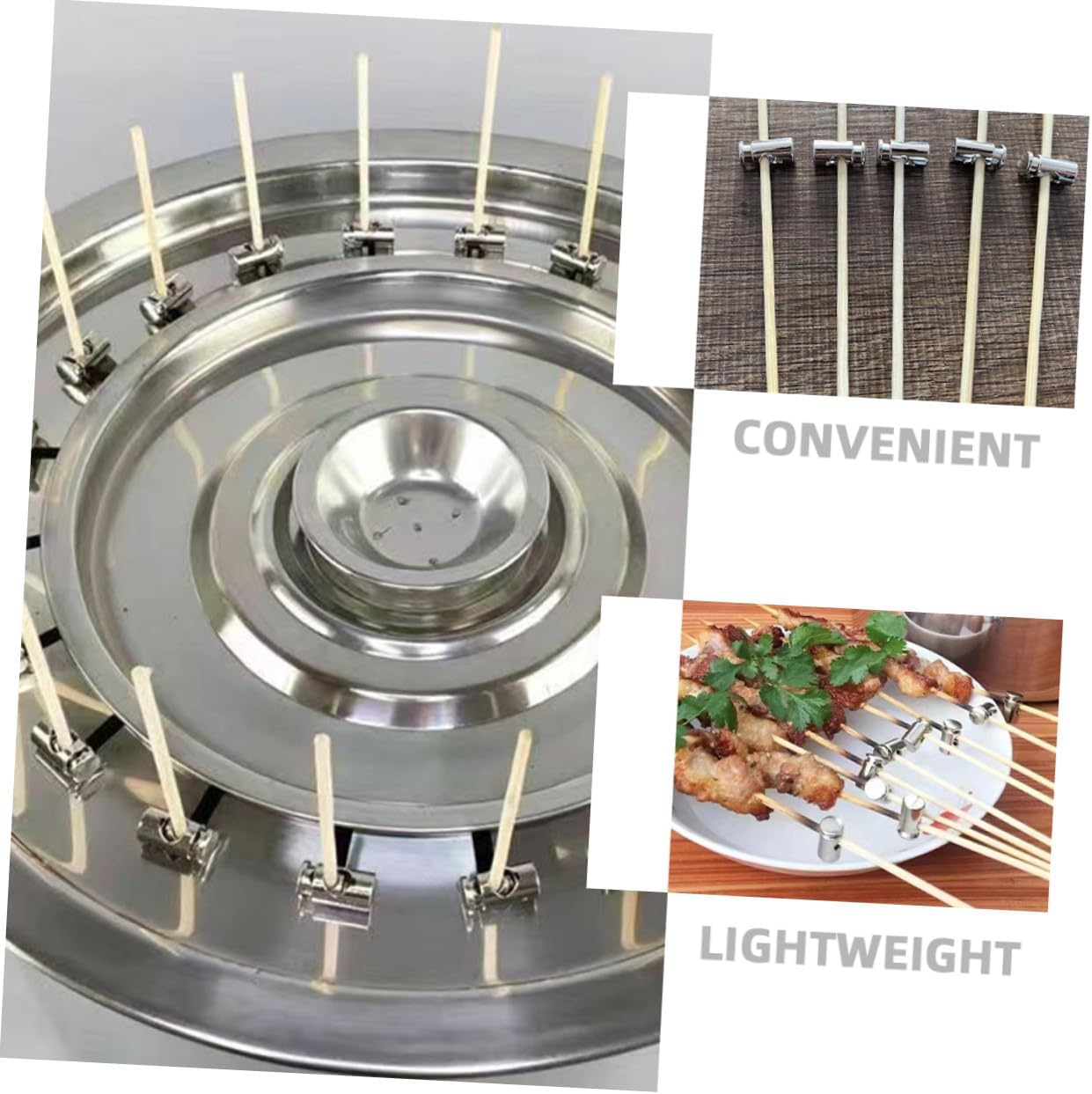 10Pcs Multi-Function Metal Buckles for BBQ Skewers Anti-Slip Clips Small Lightweight Grill Tool Accessories for Secure Outdoor Cooking