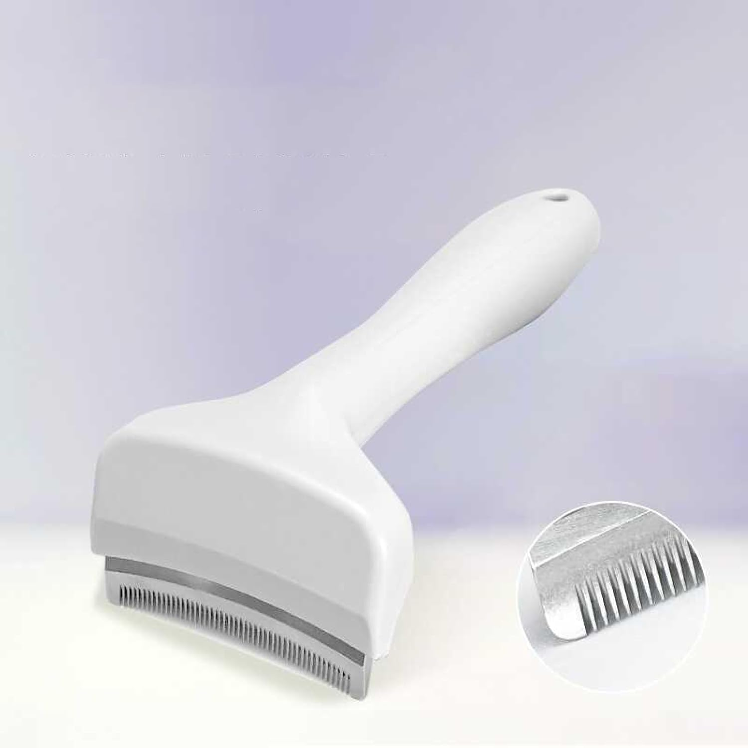 V-Tooth Deshedding Comb for Dogs and Cats, Pet Grooming Brush with Tight V-Shaped Teeth, Hair Removal Tool for Shedding Control, Ergonomic Handle for Short and Long Hair (Blue+Trumpet) - Blue+Large image number 4