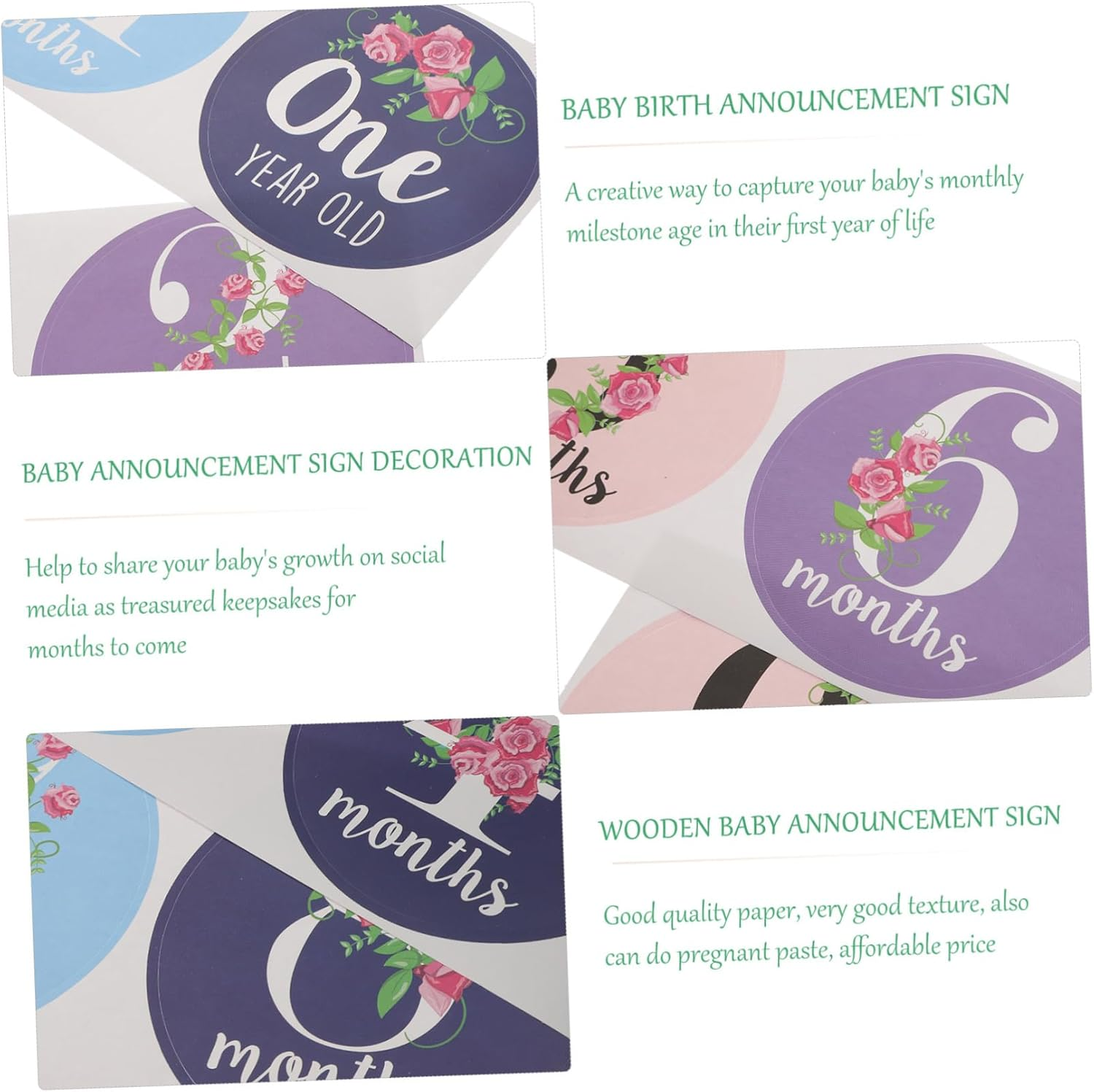 Generic Baby Stickers and Monthly Stickers for Newborns 12Pcs Creative Photo Prop for Babies for Newborn Memory Keepsake image number 6