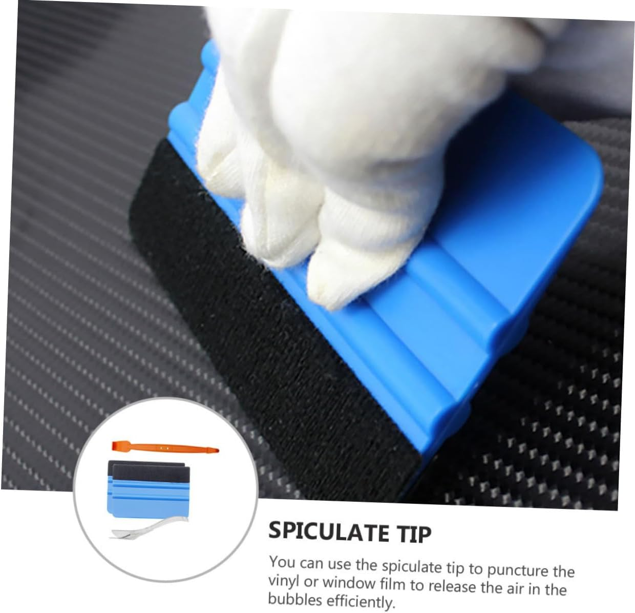 BCOATH Film Tint Tools Kit Automotive Wrapping Tools Car Sticker Installation Kit Retractable Handle Felt Squeegee image number 6