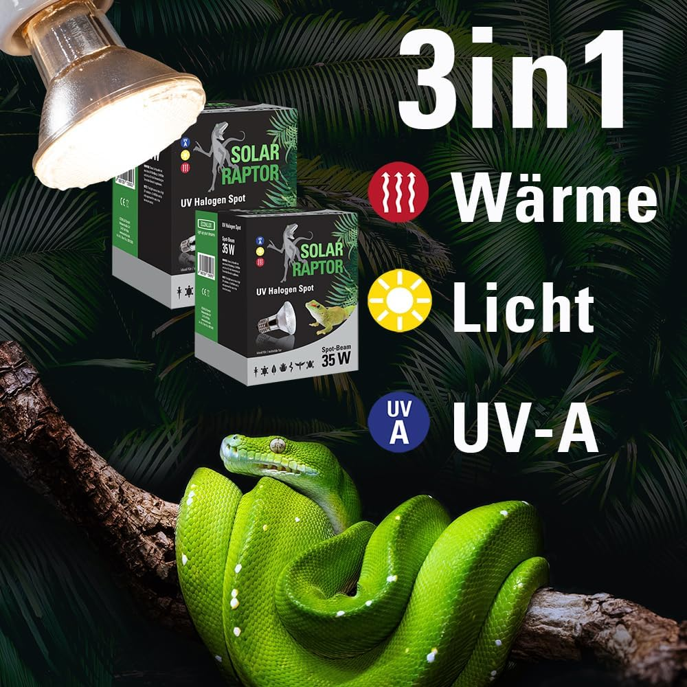 UV Halogen Spot 75 Watt, Reptile Heat Lamp, Terrarium Lamp with Daylight Spectrum image number 5