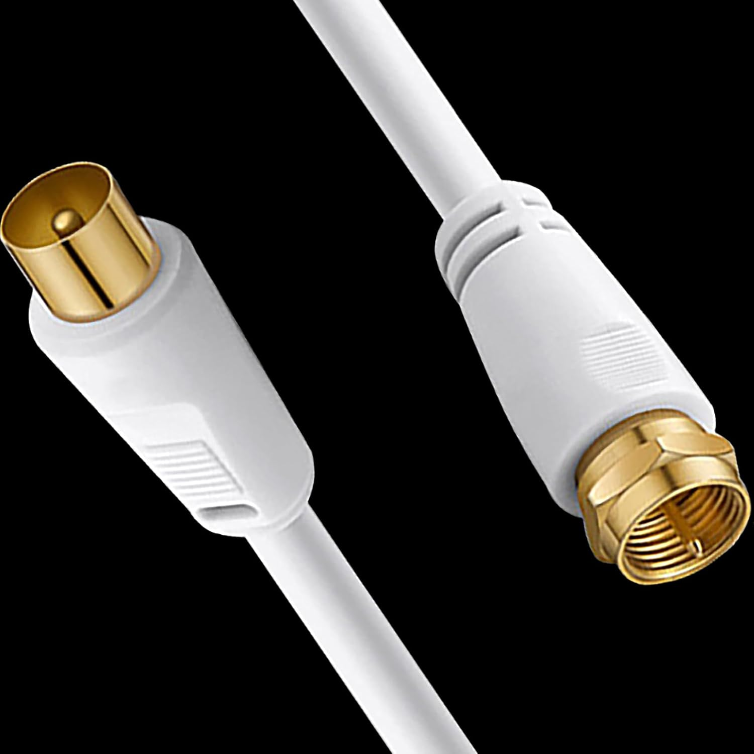 Tunghey RG6 Coax Cable, PAL to F-Type TV Cable Wire, High-Speed Internet, Broadband and Digital TV Aerial, Antenna Wire for TV DVD VCR Sky Virgin and More (5M) - 1M image number 6