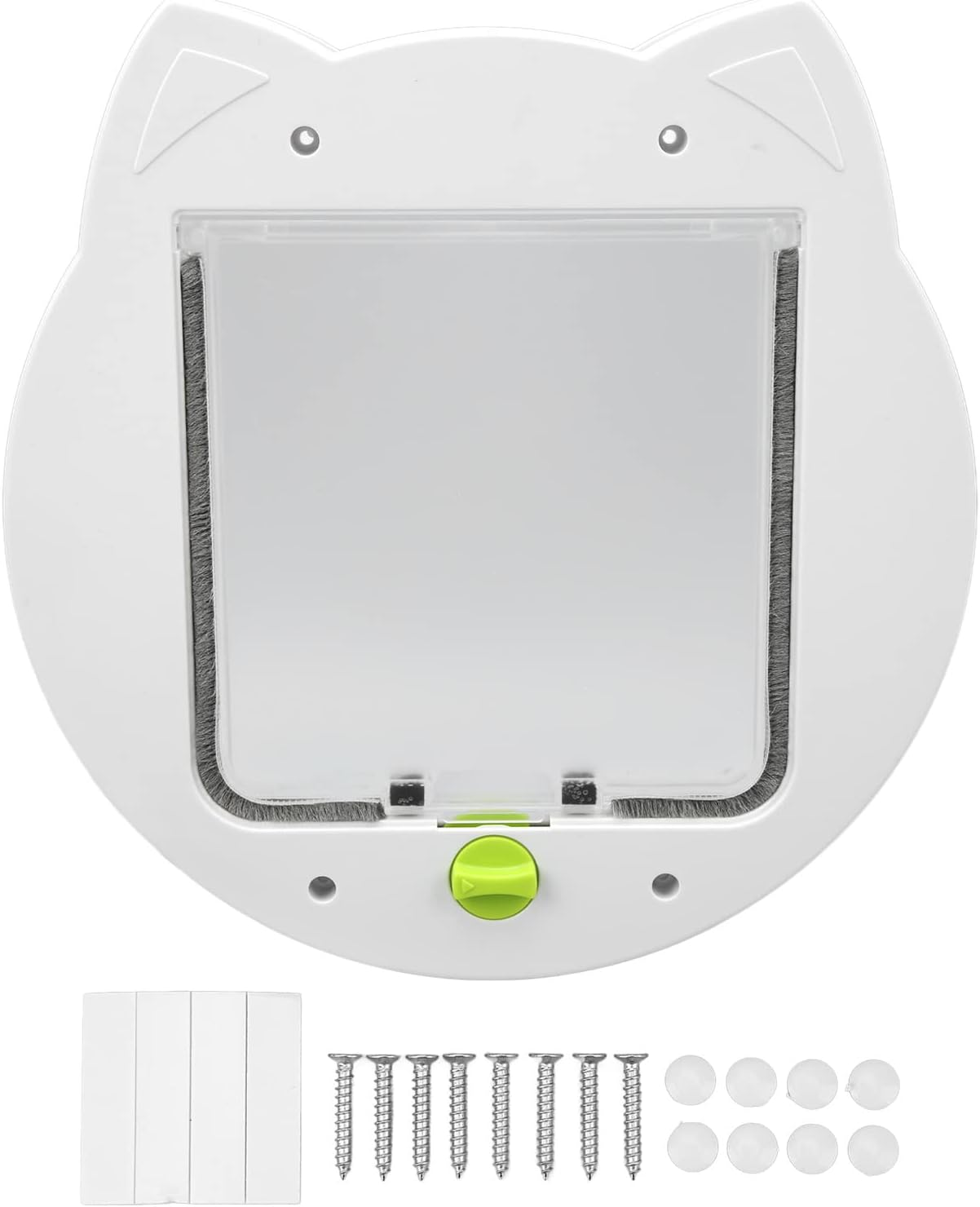 Cat Door, 2 Way Lockable Cat Flap Door for Interior Exterior Door Noiseless Weatherproof Pet Doors for Cats Kittens Doggies for Window Wall, Fast Installation (Type 1) image number 3