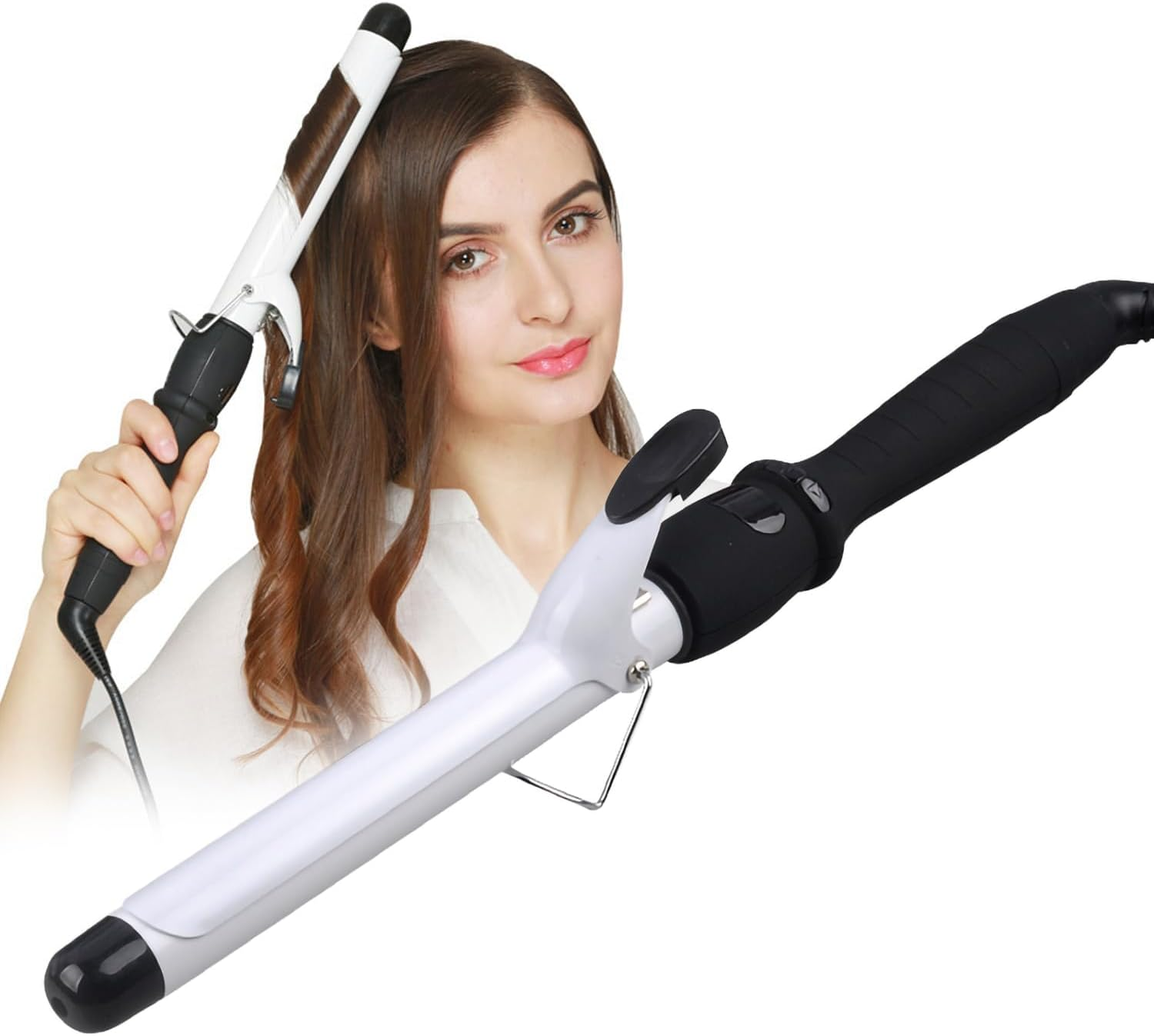 Curling Iron 1.0 Inch with Tourmaline Ceramic Coating Hair Curling Wand with Anti-Scalding Insulated Tip Hair Salon Curler Waver Maker for All Types of Hair Hot Length 8 Inch image number 2