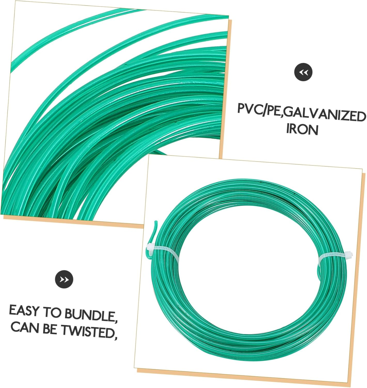 CAXUSD Gardening Wire Plant Staking Ties for Trellis Floral Support DIY Fixing Straps for Indoor Plants Flexible Floral Wire Ties Garden Supplies image number 5