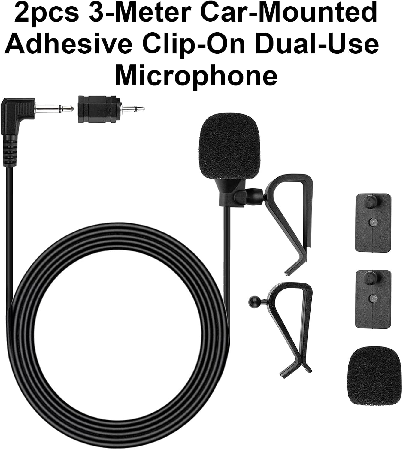 MAEZOE 2Pcs 3.5Mm Car Microphone Clip-On and Adhesive Mount with 3M Cable, Clear Audio for Car Stereo, Android Phones, Bluetooth GPS Radios, Perfect for Drivers and Rideshare image number 6
