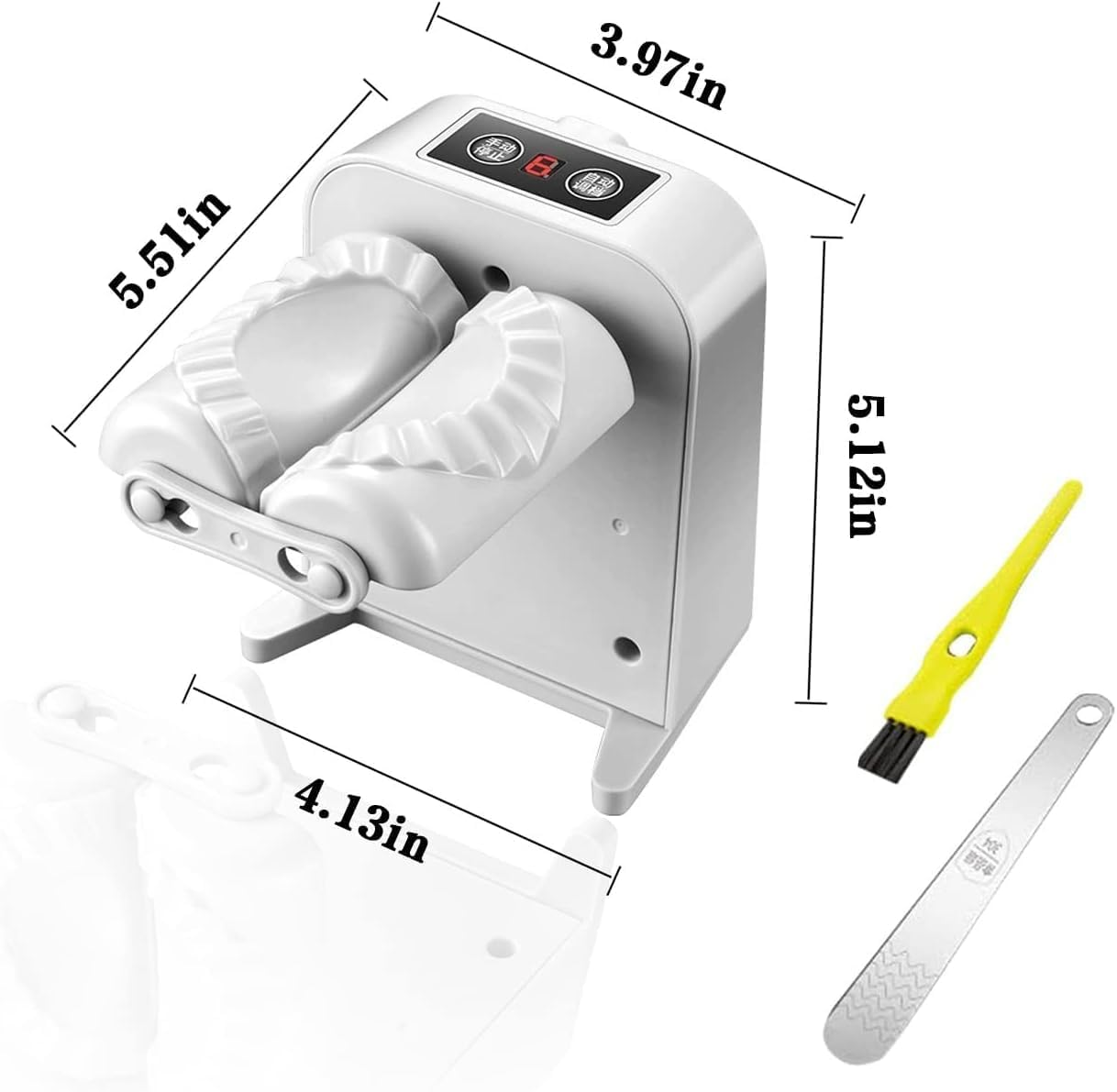 Electric Dumpling Maker Machine, Household Automatic Dumpling Maker Mould, USB Rechargeable Dumpling Maker Press,Diy Dumpling Making Tool with Spoon & Brush image number 4