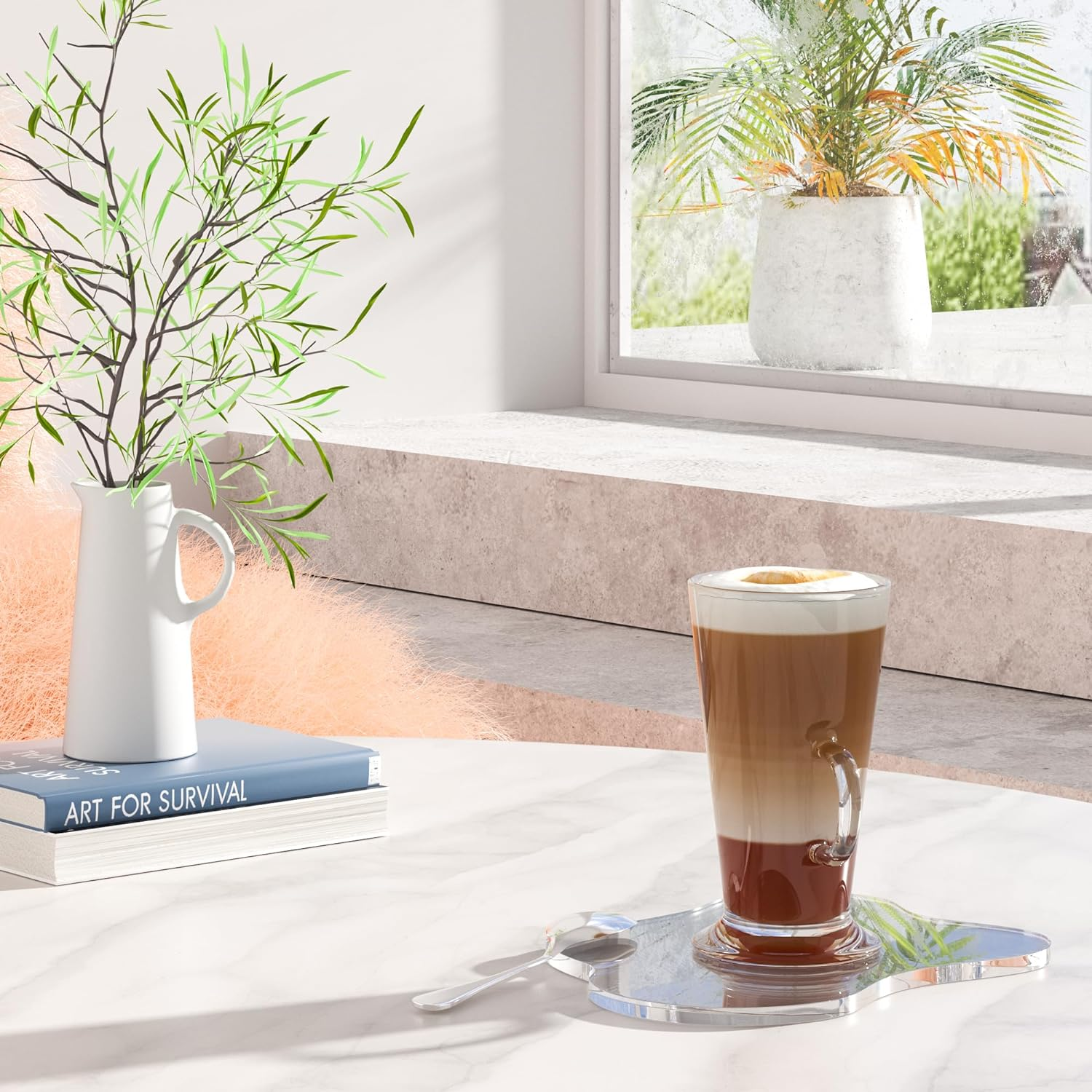 Acrylic 5Pcs/Set Coaster for Desk, Clear Bar Drink Coaster, Clear Cloud Shape Coffee Cup Coaster, Perfect for Tabletop Protection and Accessories Display. - 5, Clear image number 7