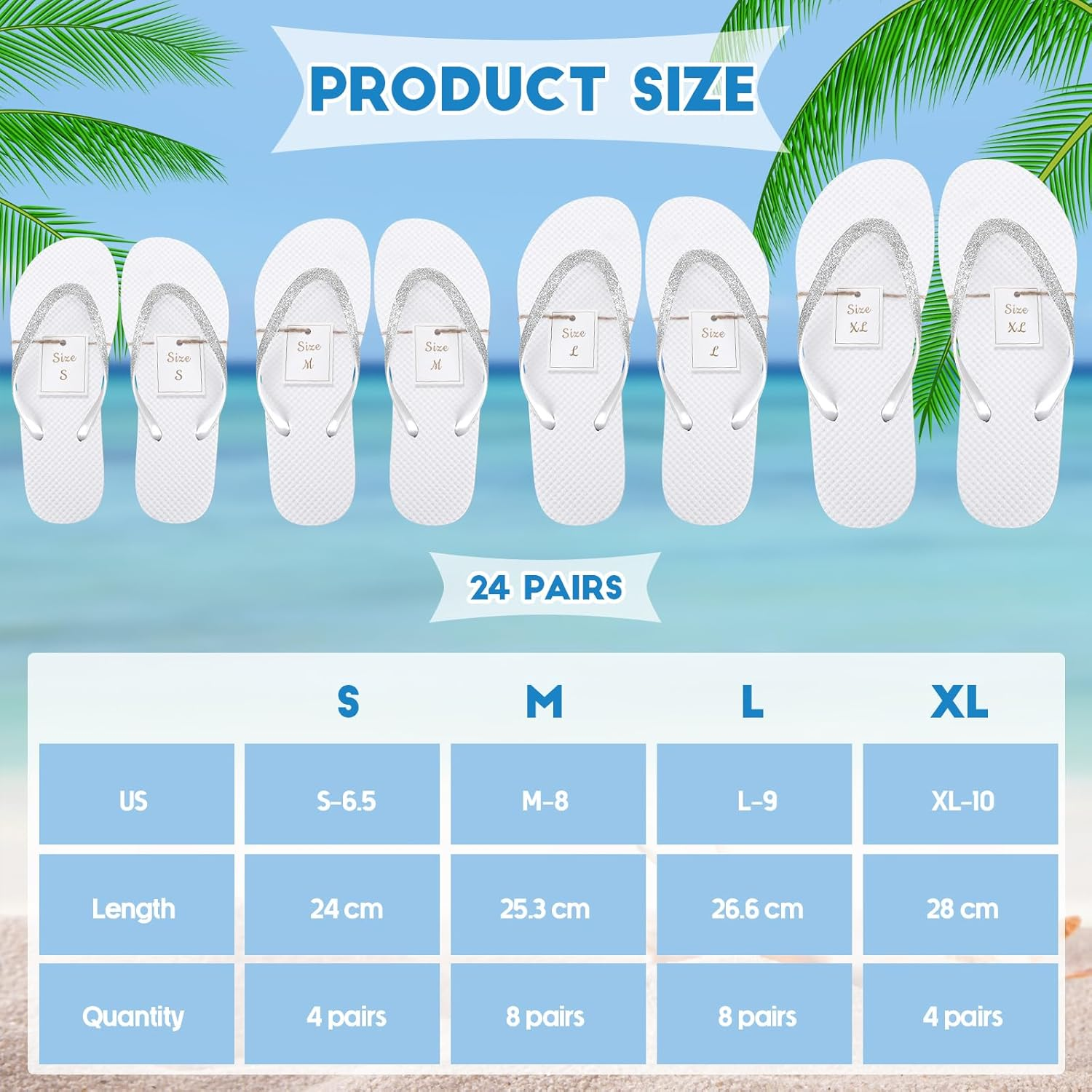 Ramede 24 Pairs Flip Flops Bulk Soft Wedding Sandals Hotel Spa Wedding Slippers for Guest Pool Shower Party Reception - Gold image number 3