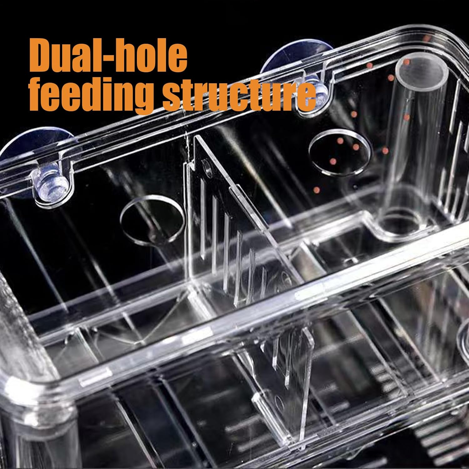 Aquarium Breeding Tank - Clear Double Layer Hatchery Box, Suction Cup Fish Incubator Fry, Transparent Nursery Isolation Chamber | Small Aquatic Pet Rearing Accessories image number 5