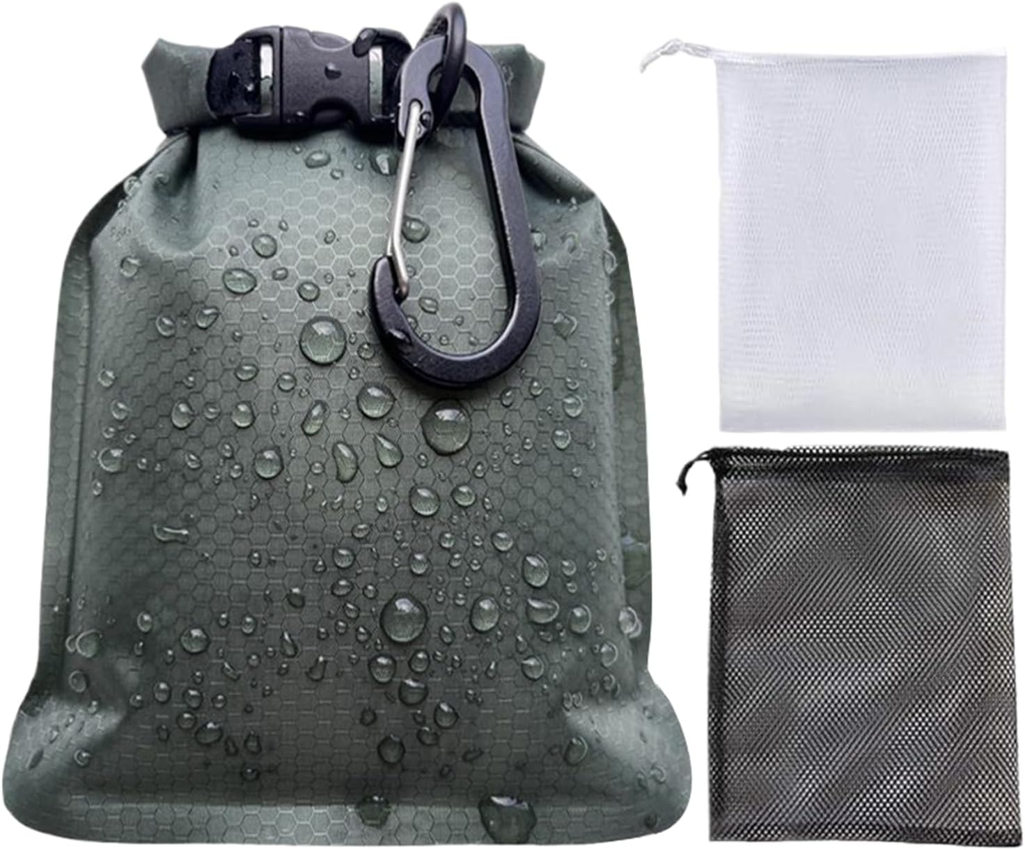 Waterproof Soap Bag - Leakproof Roll Seal Travel Soap Bag Mesh Pockets | Bar Soaps Holder with Foaming Nets Hook | for Gym Camping Outdoor Swimming Holiday, Durable Nylon