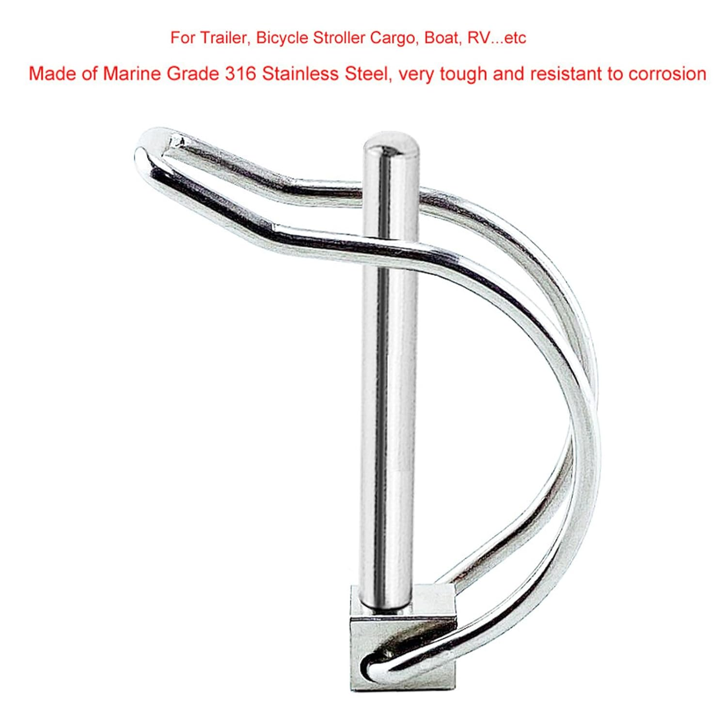 Shaft Locking Pin &ndash; 316 Stainless Steel Heavy-Duty Wire Lock Pin | Secure Coupler Pin for Stable Connection | Trailer Safety Pin Ideal for Hitch, Towing & Farm Equipment image number 5