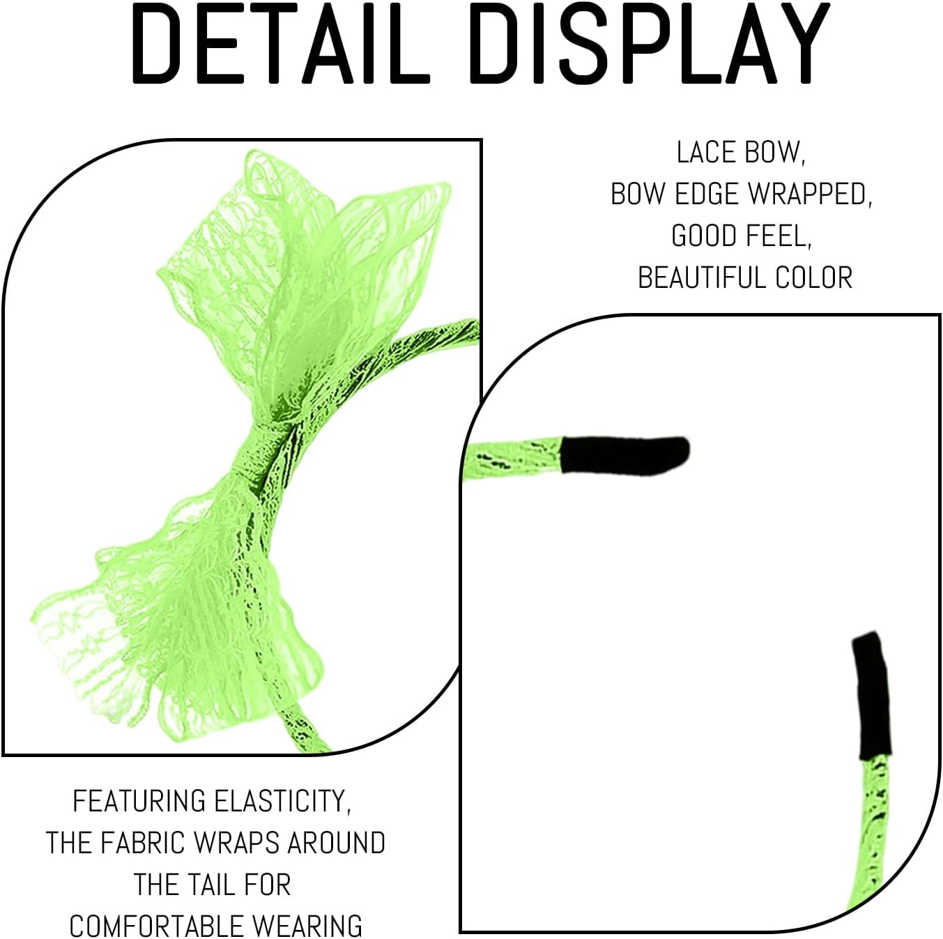 Pack of 2 Lace Bow Headbands, Retro Hair Accessories, Party Clothing Accessories, Headgear for Women, Elees and Simple Headband. image number 1