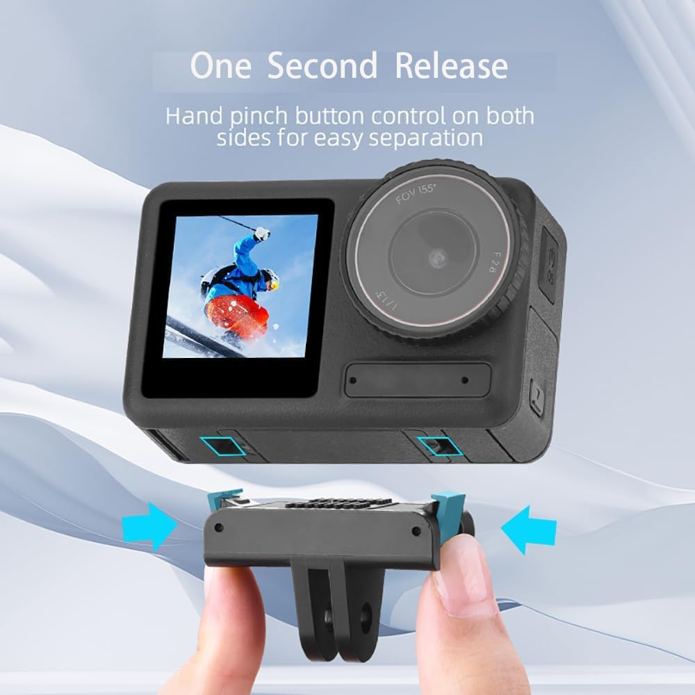 CERFFOOL Magnetic Quick Release Adapter Connector for DJI Osmo Action 5 Pro 4 3 2 Adapter Mount for Tripod Vlogging Bicycle Helmet Mounting Action Camera Accessories image number 1