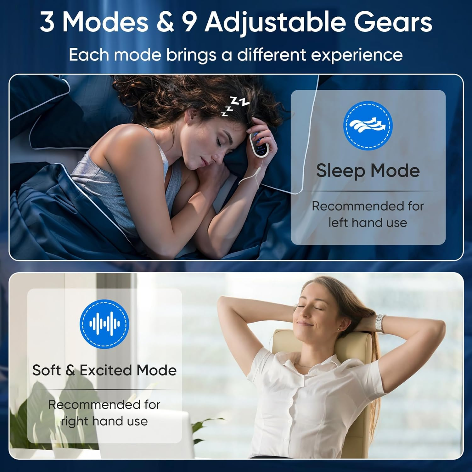 Sleep Aid Device, 3 Modes&9 Gears Sleep Instrument Anxiety Relief for Adults Calm, Type-C Rechargeable Microcurrent Holding Portable Sleep Aids, Improve Deep Sleep, Easy to Carry