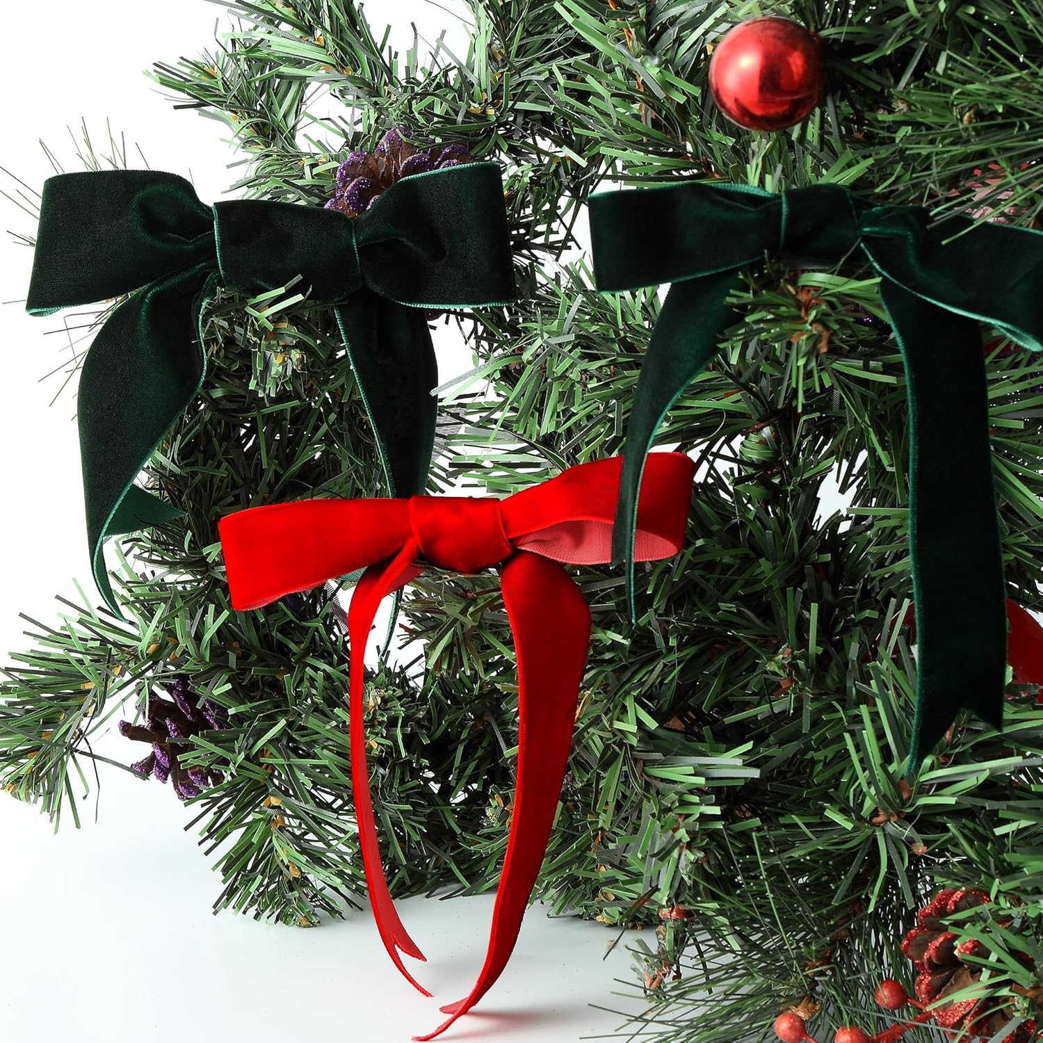 Christmas Ribbon for Gift Wrapping Black Velvet 3/8 Inch X 25Yards for Holiday Crafts, Home Decor, Choker Making, Wedding Bouquets image number 4