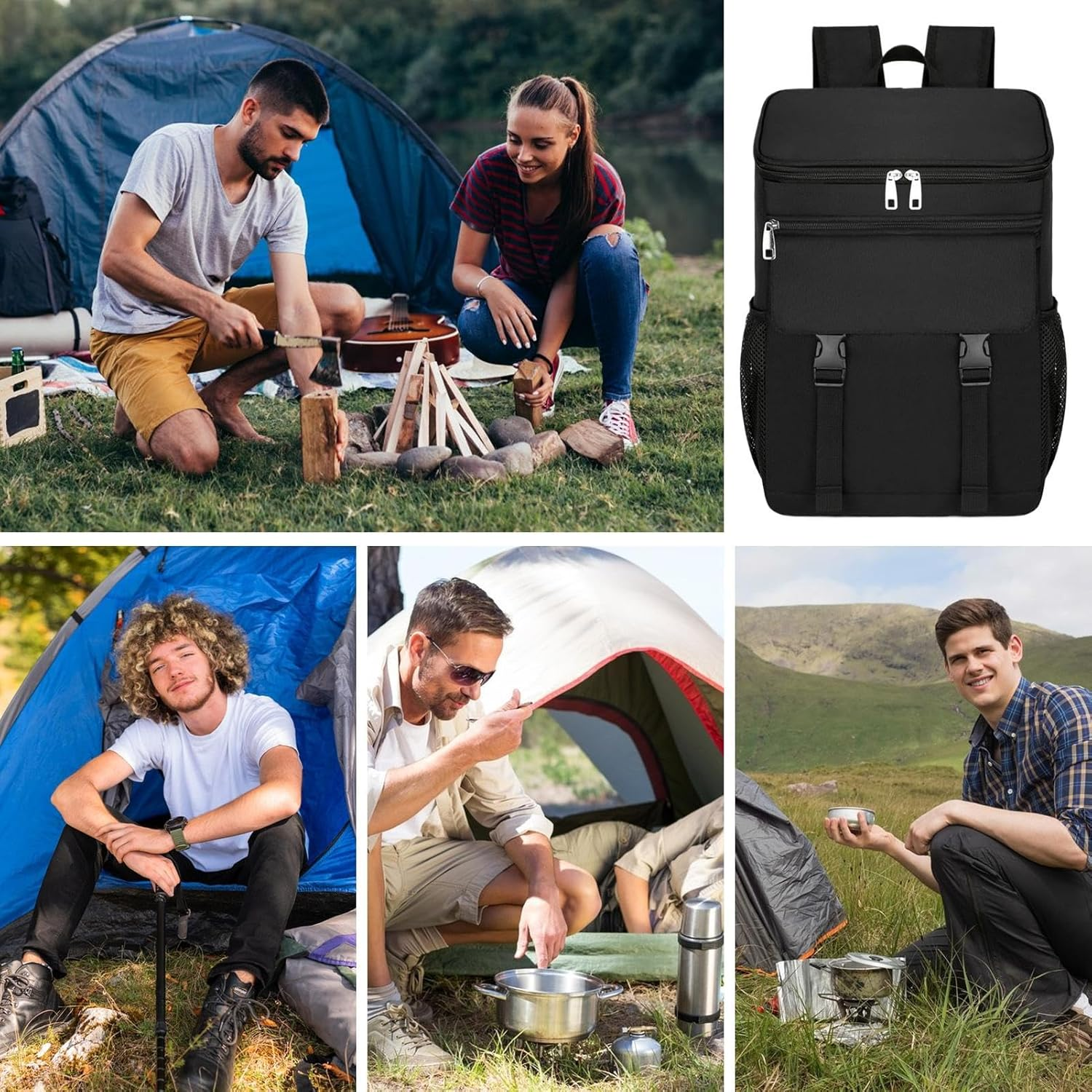 Cooler Backpack,Hiking Insulated Cooler Bag | Insulated Cool Bag Leakproof for Hiking BBQ Camping Daily Sports Travel Beach Fishing Cycling Commutes