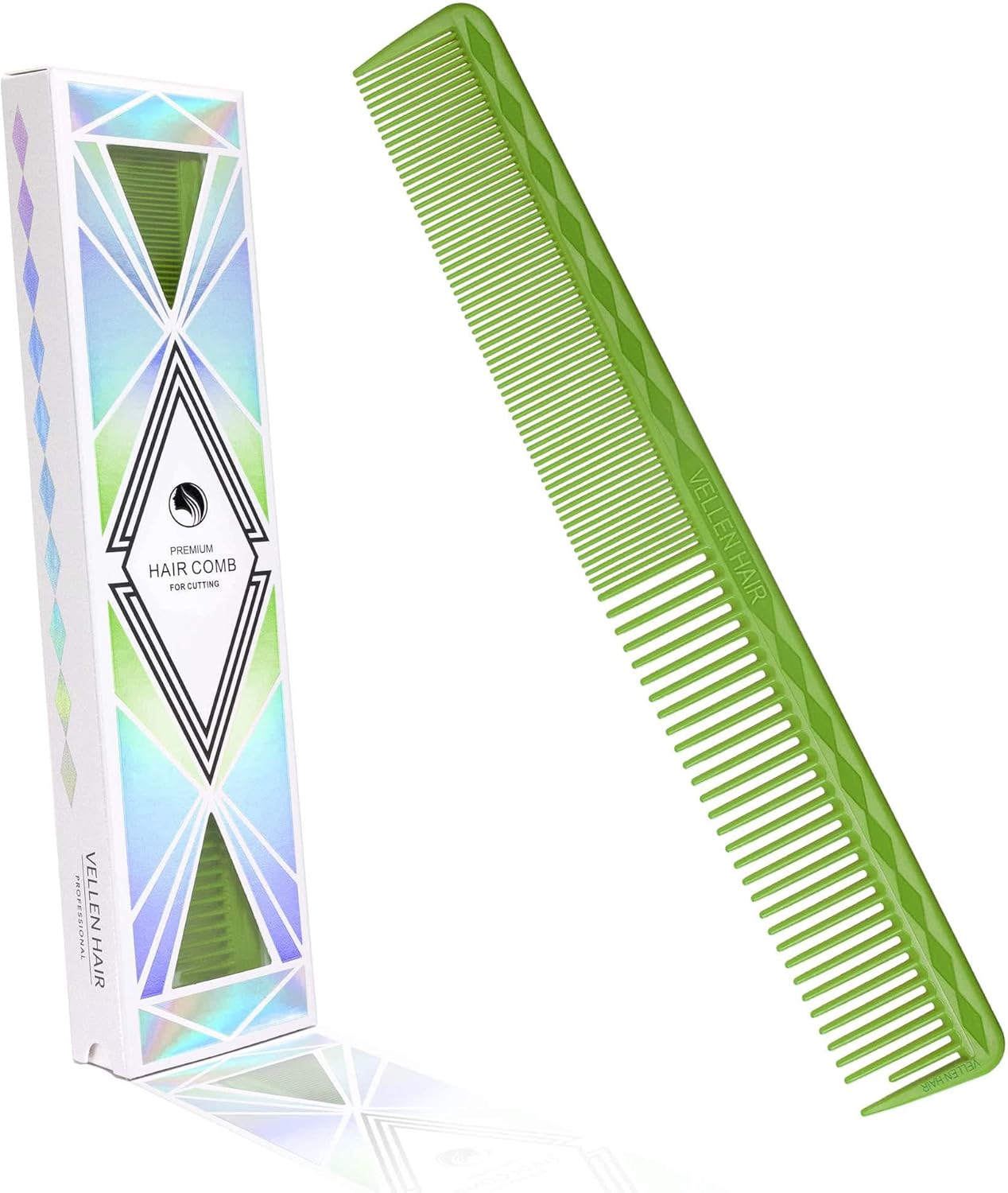 Vellen Hair Ultimate Cutting Comb 7 Inch for Men Women, Unbreakable PEI Material 430&deg;F Heat Resistant Barber Styling Combs for Hairdressers, Little Combs Fine Teeth and Extra Wide Tooth Combs (Single) (Mint)