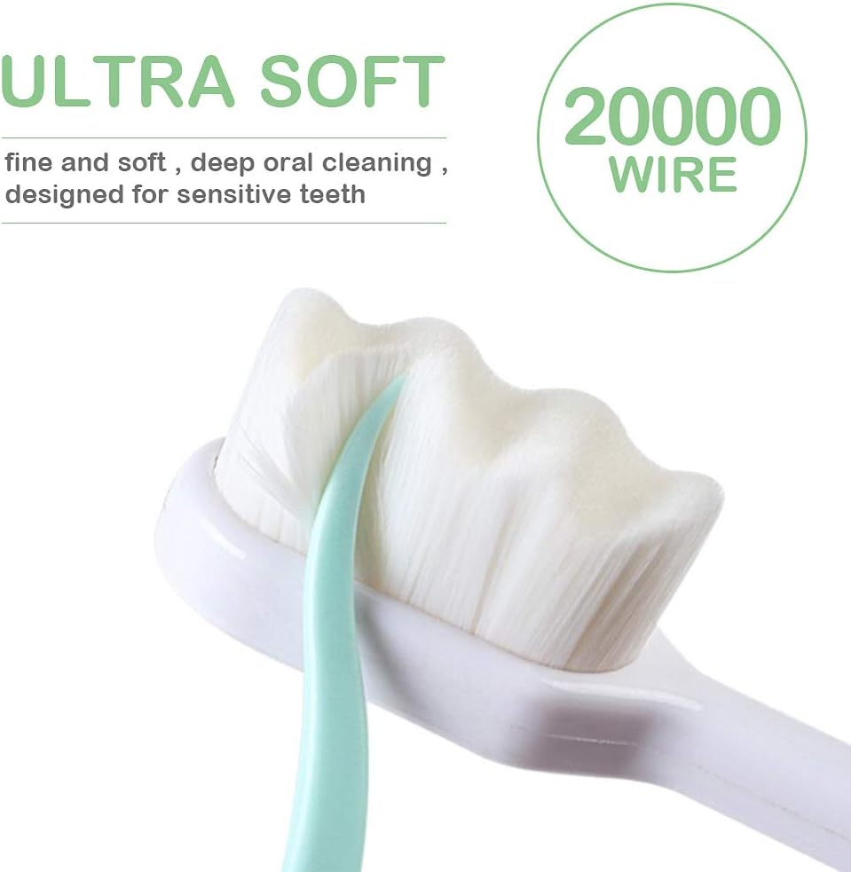 Easyhonor Extra Soft Toothbrush for Sensitive Gums, Micro Fur Manual Toothbrush with 20000 Soft Floss Bristle for Pregnant Women, Elderly, Braces and Gum Recessions, Protect Fragile Gums (6Pcs) image number 4
