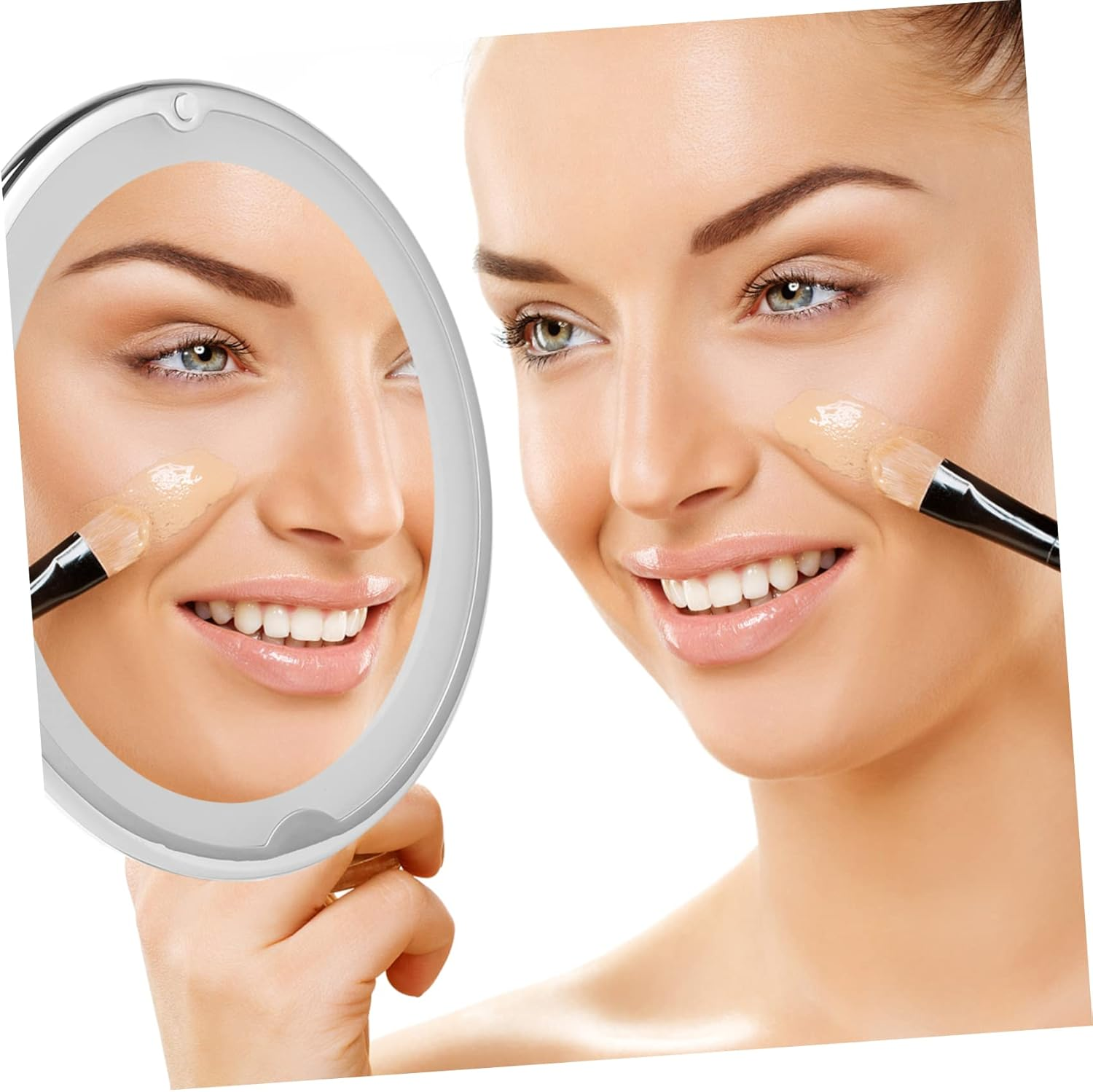 EPIGEIST 7X Magnifying Makeup Mirror with Led Light White Portable Vanity Mirror with Suction Cup for Bathroom Use without Battery image number 3