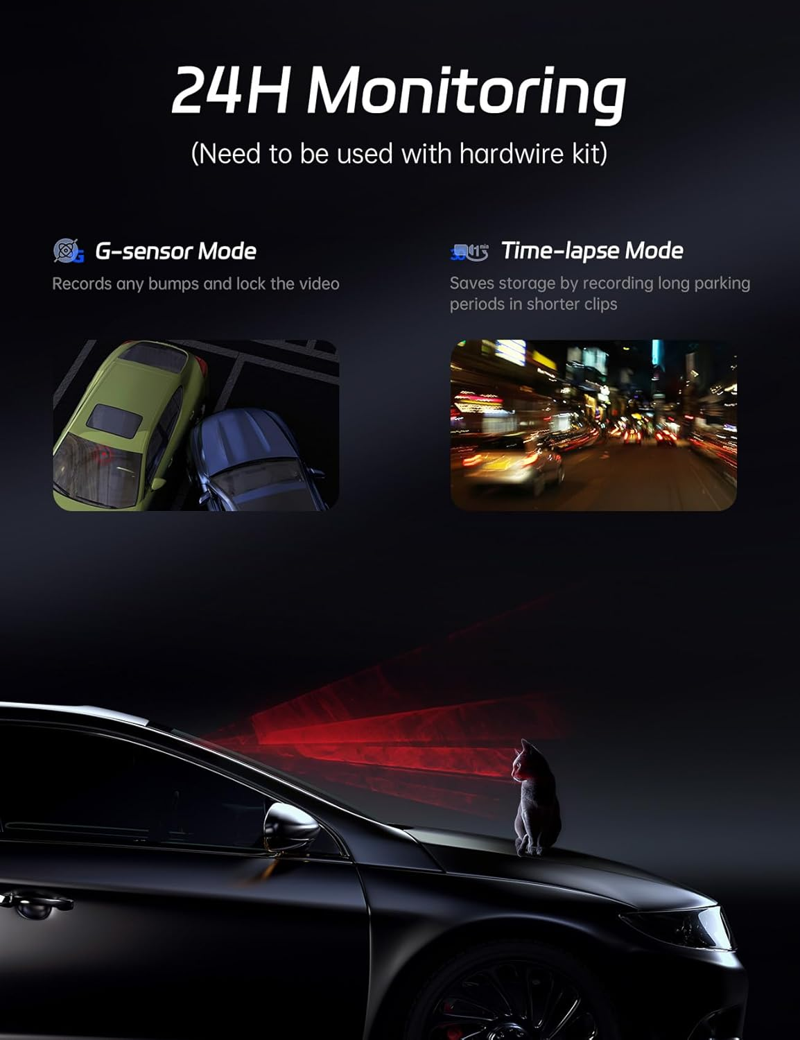 Pelsee P10 plus 4K Rear View Mirror Camera with ADAS and BSD, 5.8Ghz Wifi Mirror Dash Cam Front and Rear, Backup Camera for Car, GPS, 64GB Card Included, WDR Night Vision, Voice Control, 10&rdquo; Display image number 4