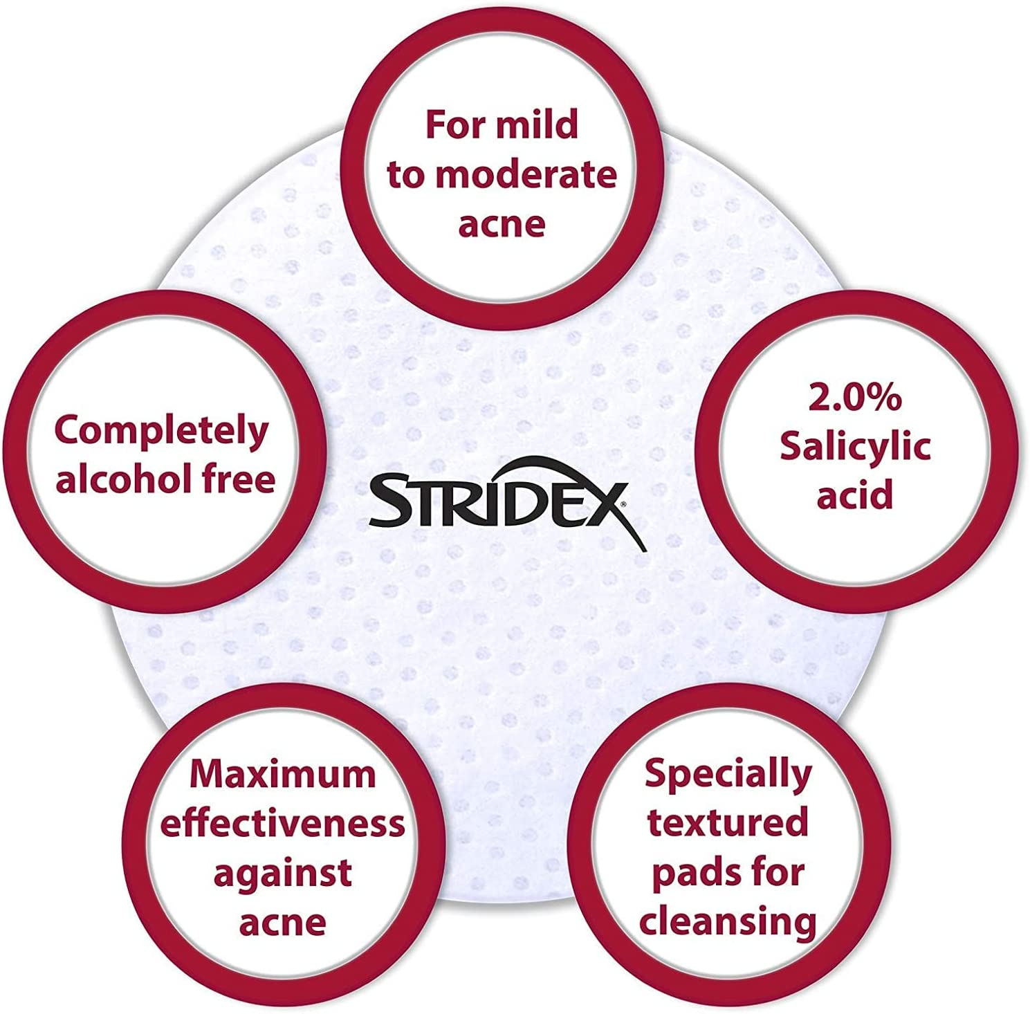 Stridex Strength Medicated Pads, Maximum, 55 Count Pack,2 Pack image number 2