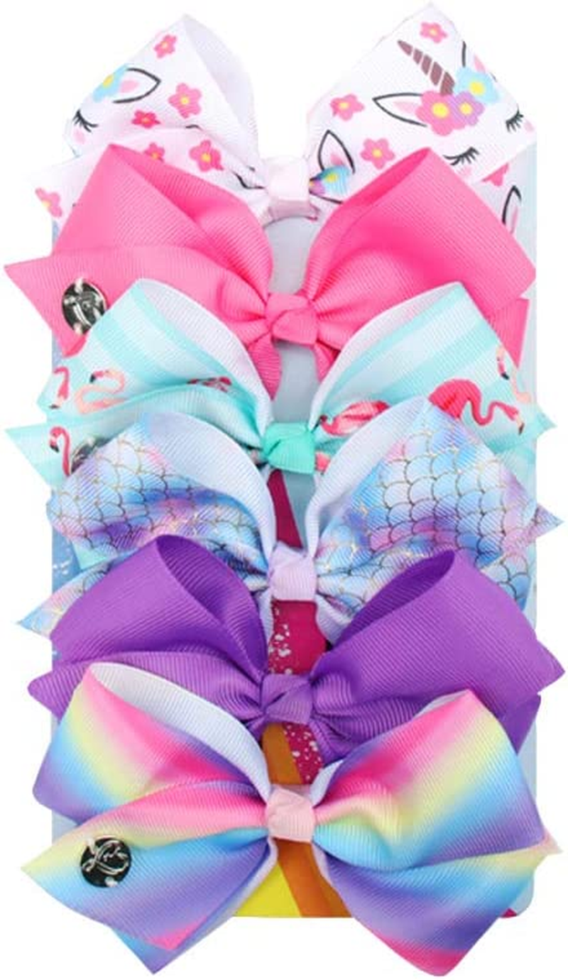 YJ Premiums Large Hair Bows for Girls Handmade Grosgrain Ribbon Hair Bow Alligator Clips Hair Accessories for Little Girls (Jojo, A) image number 5
