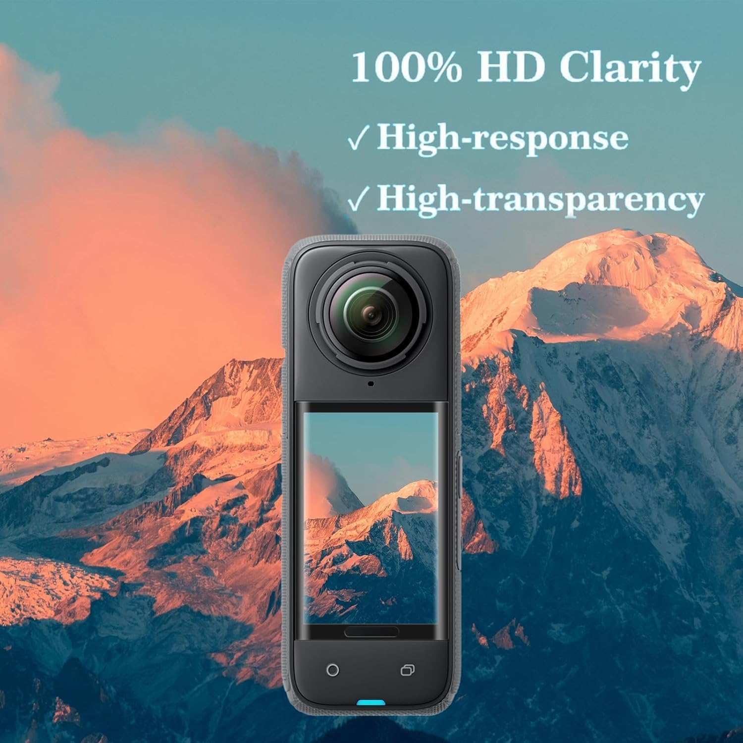 Didisky Pack of 3 Screen Protectors for Insta360 X4.9H 3D Tempered Glass Screen Protectors, Scratch-Resistant, Anti-Dust, Bubble-Free image number 2