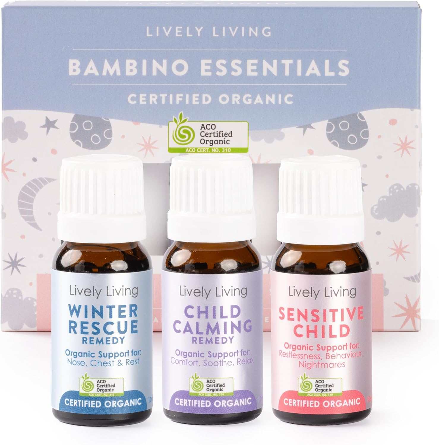Lively Living Bambino Baby Organic Essential Oils Trio - Australian Certified Organic Oil Gift Set for Nursery Diffuser or Humidifier | Help Toddlers or Child Sleep, Calming, Relaxing 3 X 10Ml Bottles image number 4