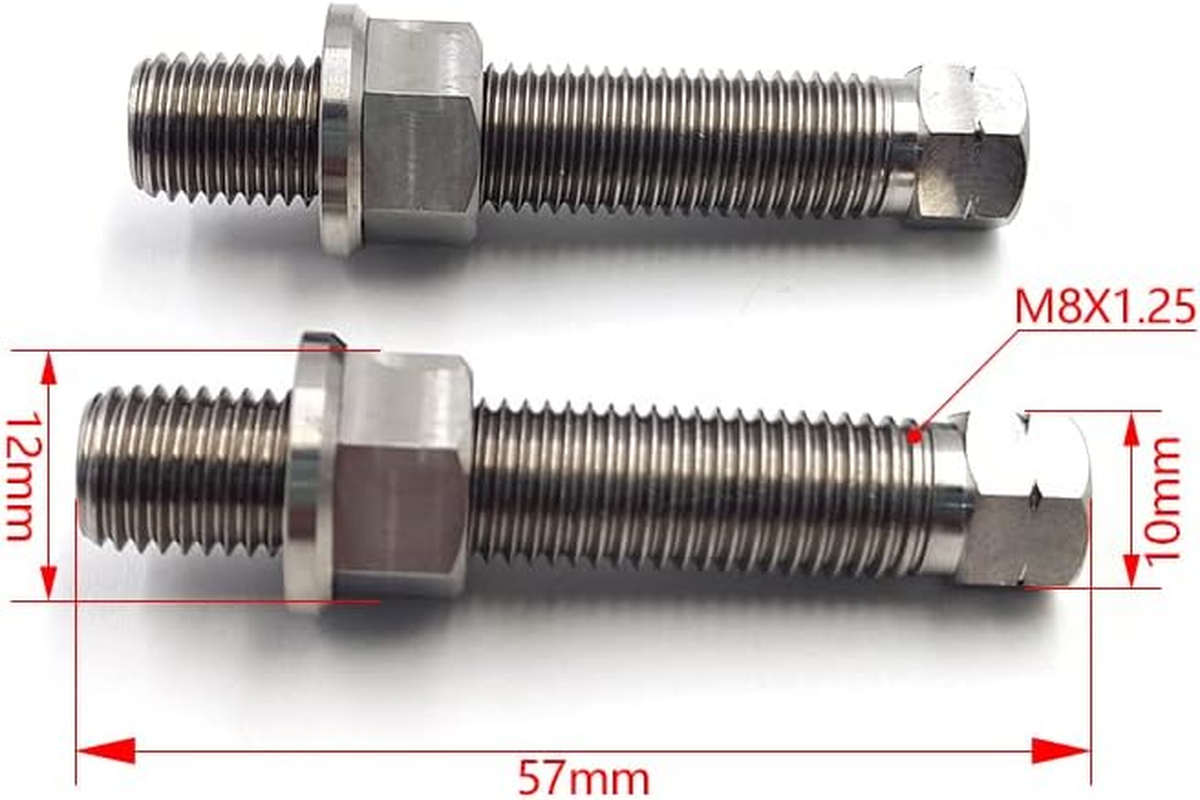 Motorcycle Titanium Alloy Chain Adjuster Bolt 1 Pair M8*1.25 Motocross for CRF WRF YZF KXF RMZ Dirt Bike (M8 Natual) image number 6