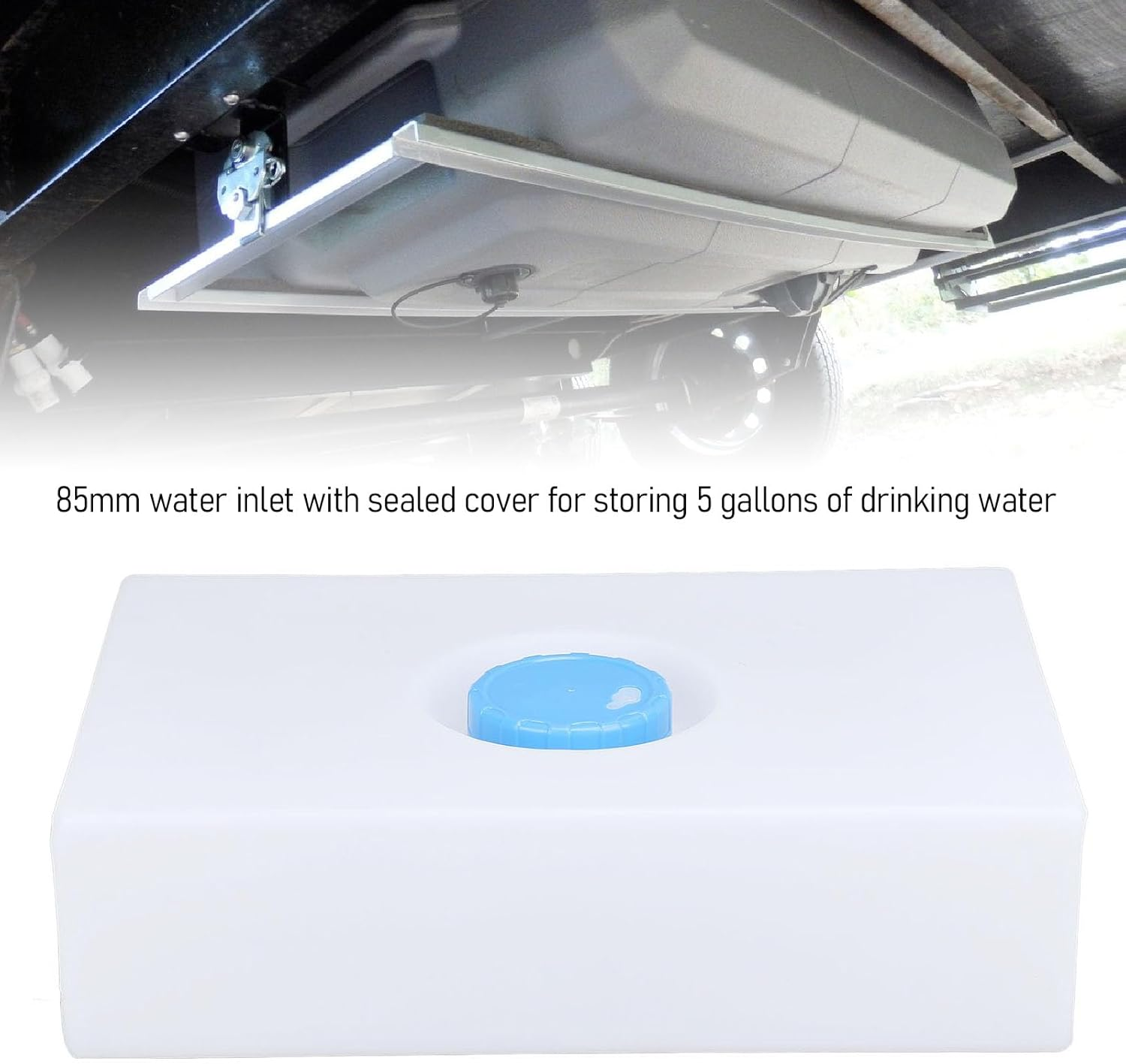 Tnfeeon RV Grey Water Tank, LLDPE 5 Gallon Holding Container, Leakproof Design, Ideal for Rvs, Boats, Trailers - Versatile Water Storage with Wide Mouth Opening image number 6