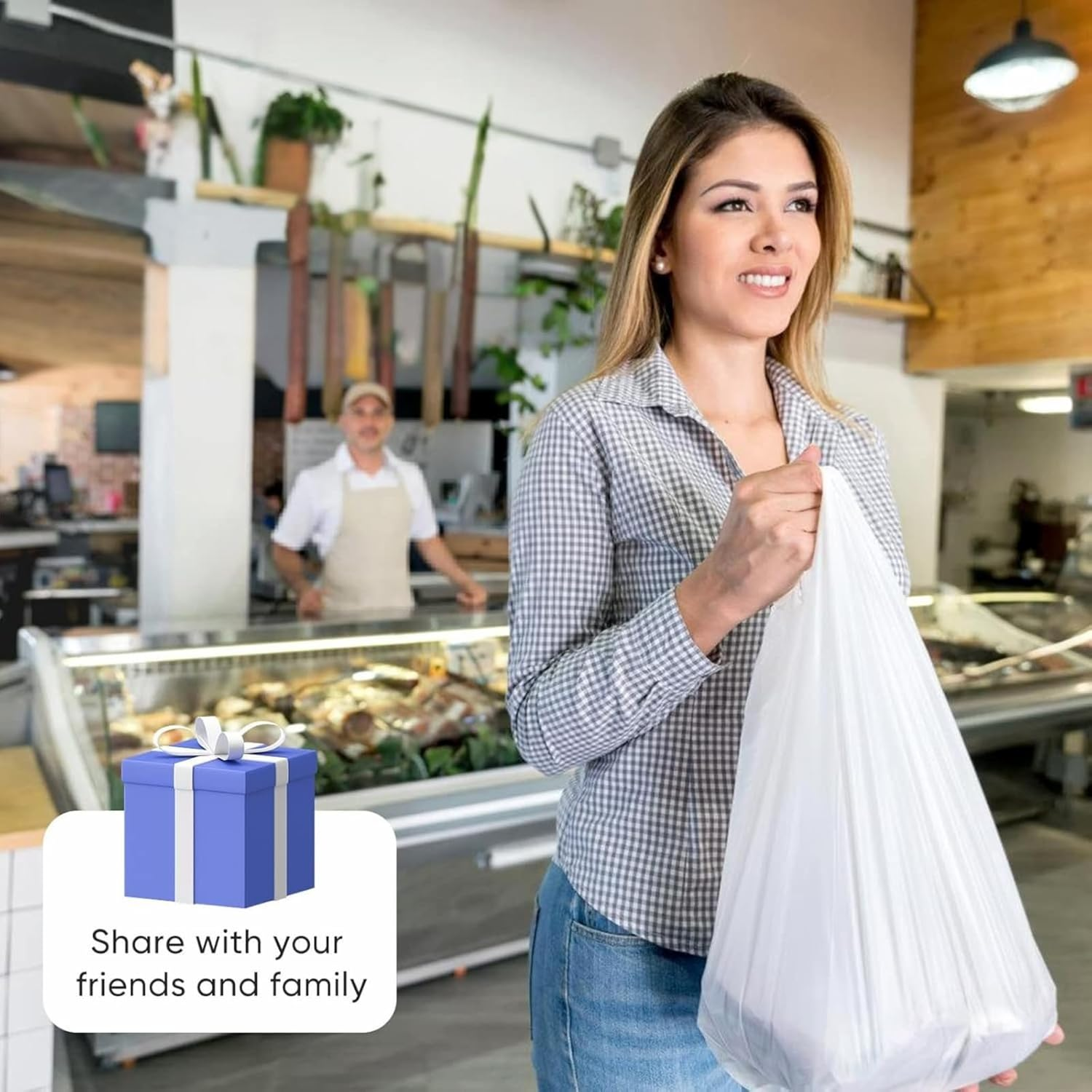 Plastic Bags, 100 Count T Shirt Bags, JOMWEN Plastic Bags with Handles for Grocery Shopping & Small Business, Heavy Duty Recyclable White Bag, 30Cm X 48Cm image number 2