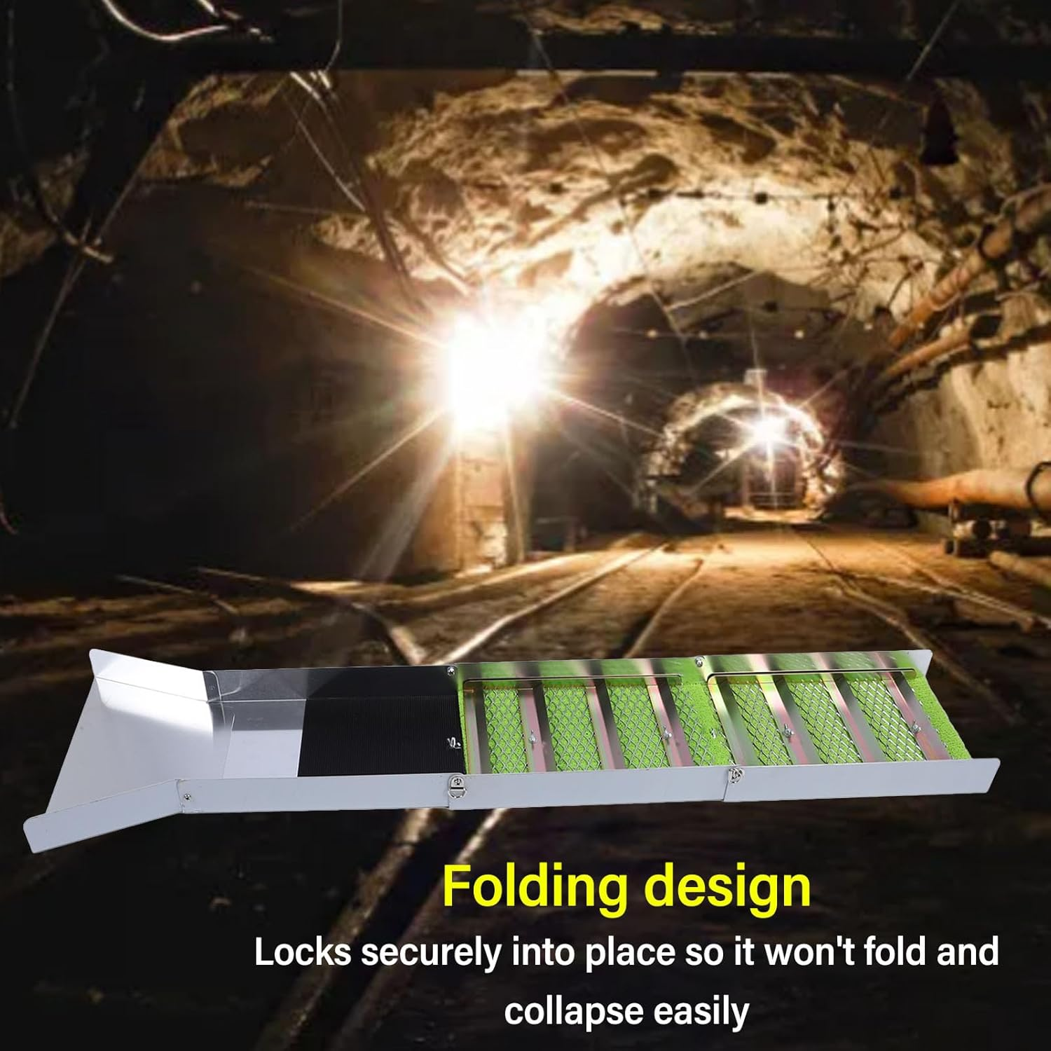 49.6In Folding Sluice Box for Gold Mining, Aluminum Alloy Gold Sluice Box, Gold Prospecting Mining Equipment for River Creek Gold Panning Dredging image number 5