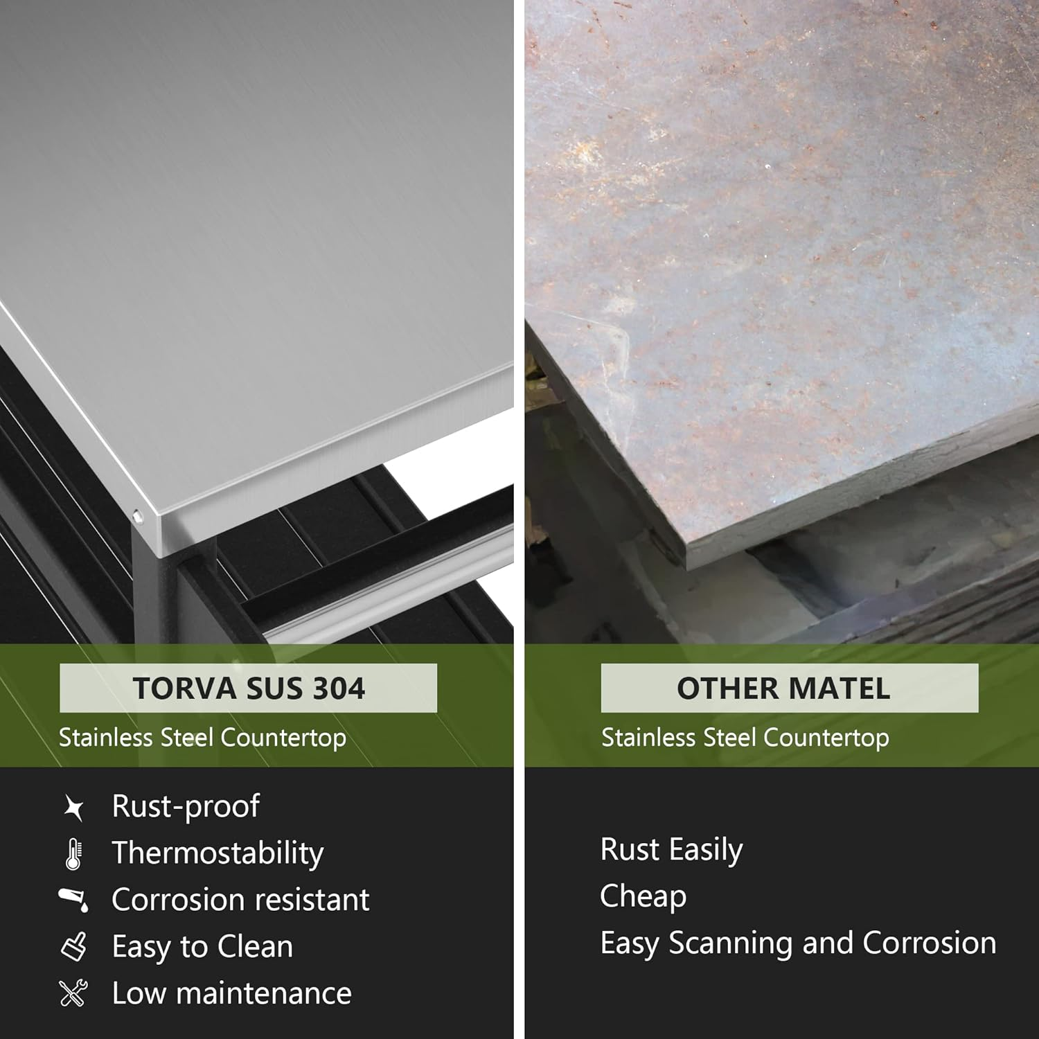 TORVA Outdoor Prep Cart,Portable Dining Table for Pizza Oven, Double-Shelf Patio Grilling Backyard BBQ Grill Cart(Black) image number 1