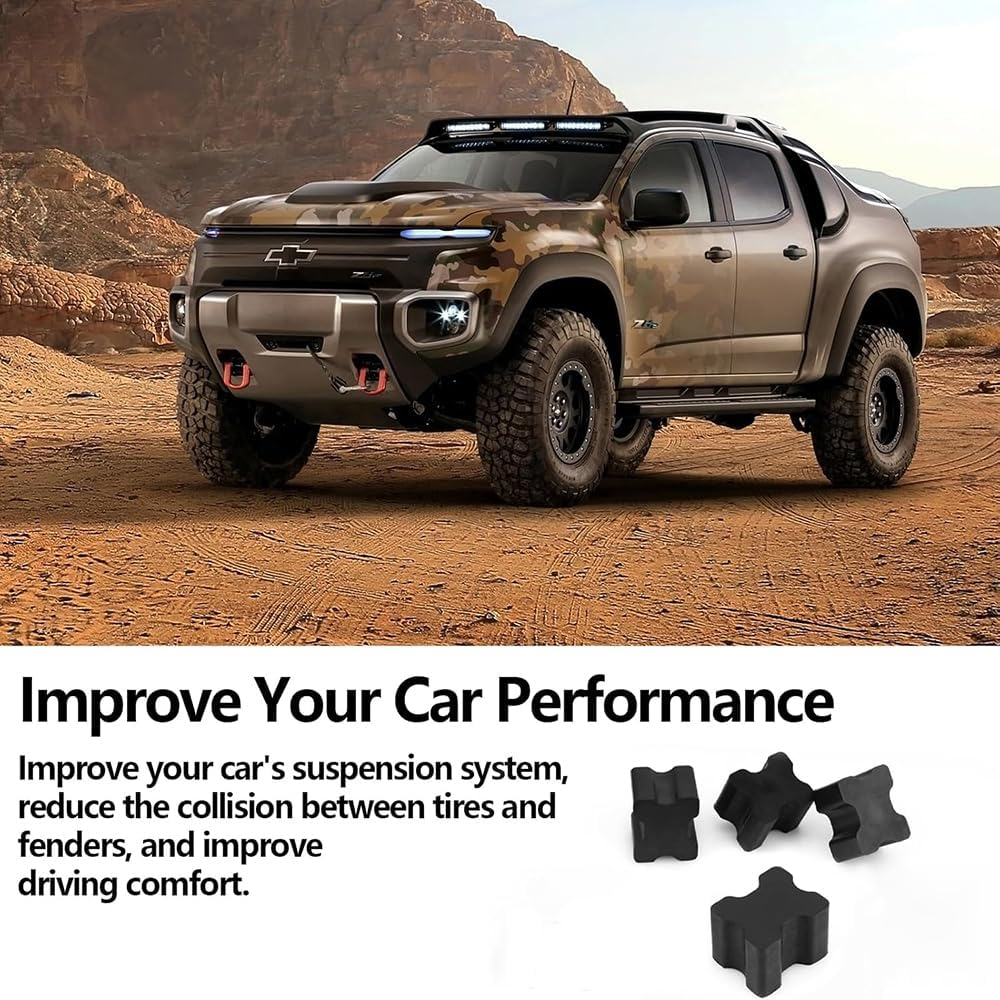 4PCS Rubber Coil Spring Spacers, Heavy Duty Rubber Lift Blocks for Enhancing 1" to 1.5" Spacing Spring Rate, Universal Coil Spring Spacers Car Accessories for Coil Springs image number 3