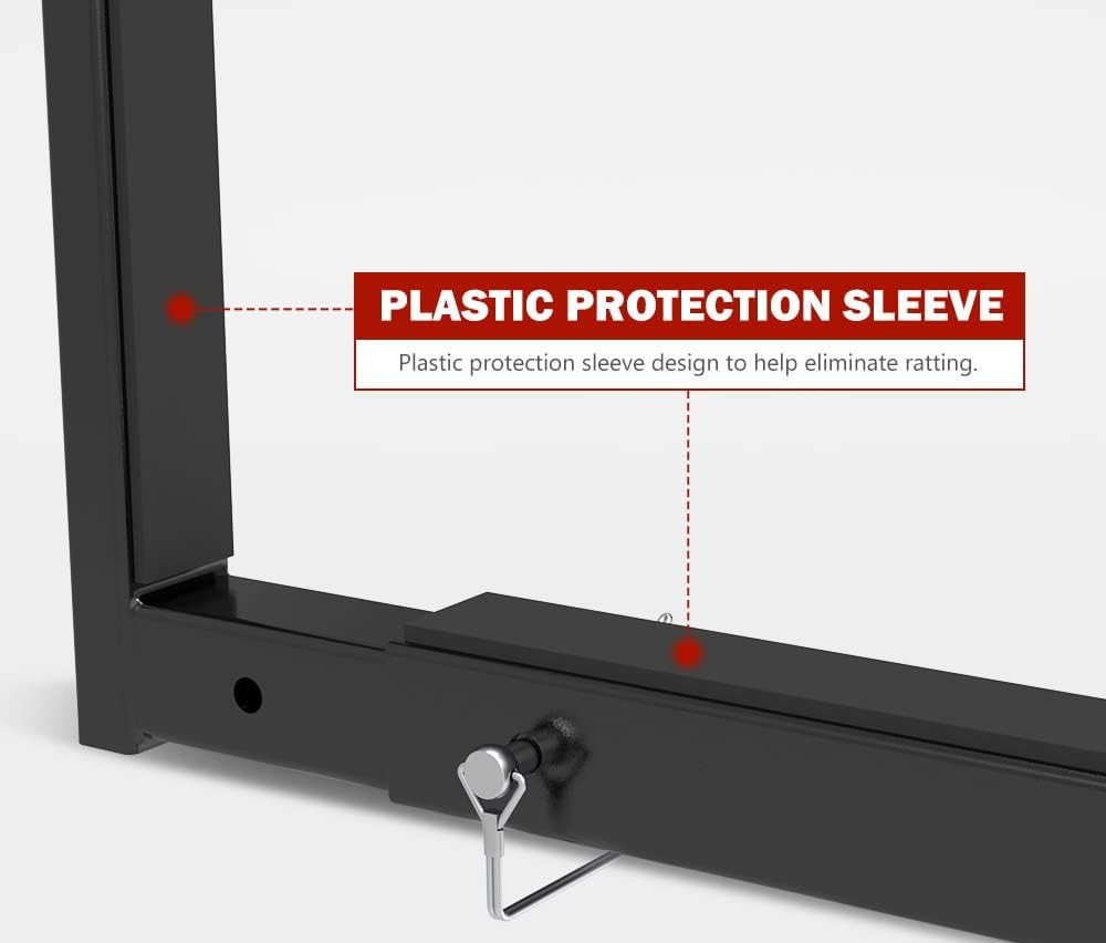 SAN HIMA Truck Bed Hitch Extender with Anti-Rattle Stabilizer Adjustable Width 700-1060MM, 160KG Max Load Fits 50MM/2" Standard Tow Bar Receivers for Ladder, Rack, Canoe, Kayak, Long Pipes and Lumber image number 3