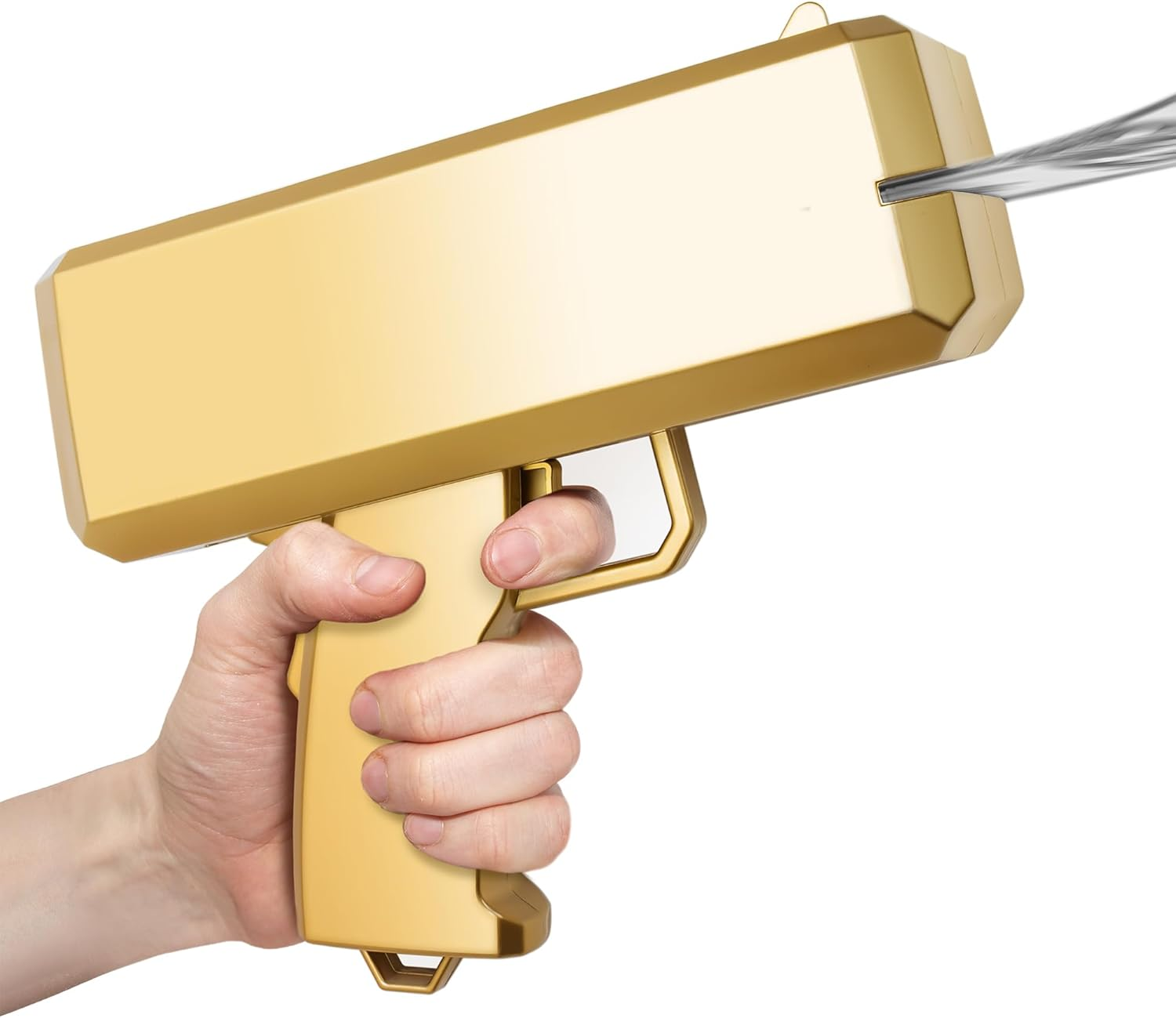 Gold Make It Rain Money Gun - Handheld Spray Cash Gun with 200 Pcs for Game Movies Party Supplies (Golden) image number 4