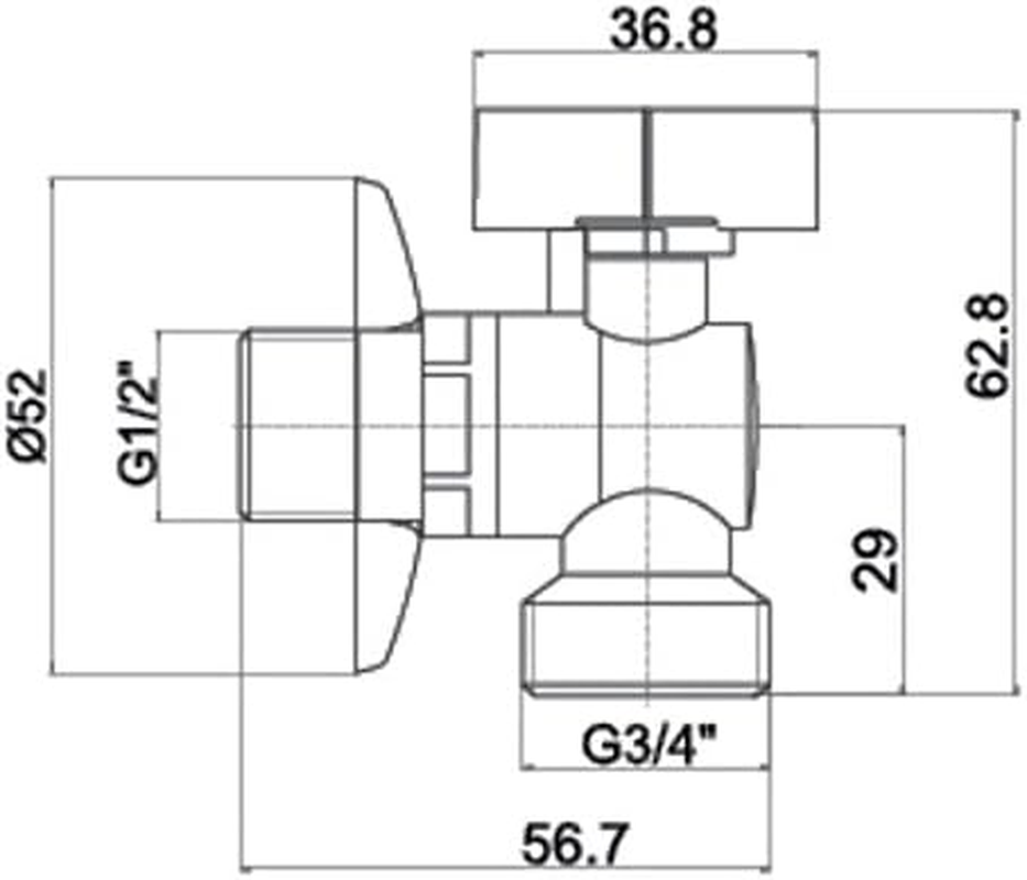 Device Valve / Angle Valve / Outlet Valve with Backflow Preventer 1/2 Inch to 3/4 Inch image number 1