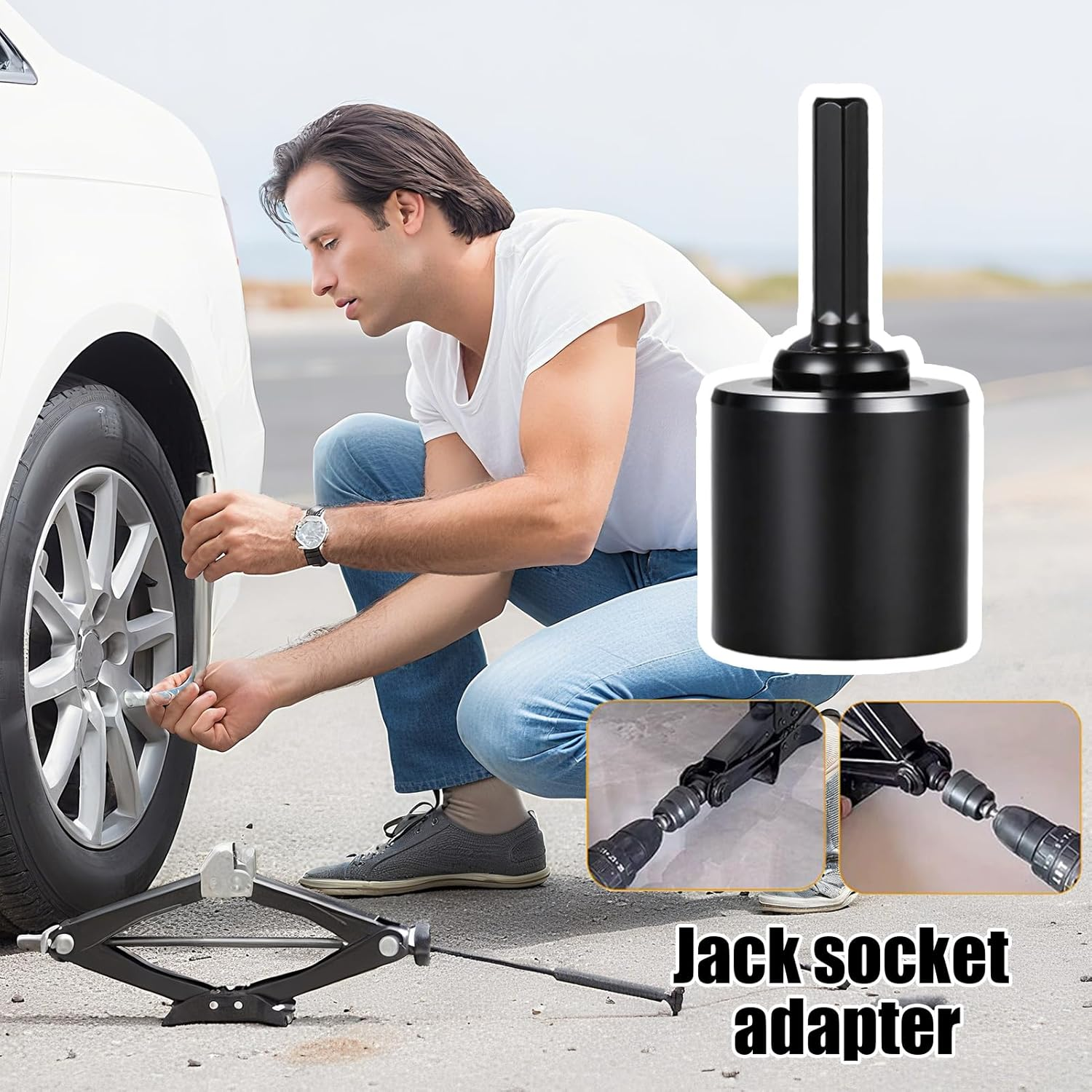 Trailer Jack Drill Adapter - RV Tools | Heavy Duty Stabilizer Tool Wrench for Outdoor Maintenance Repair Camping image number 6