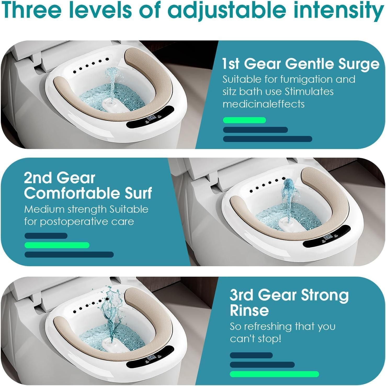 XIULIUU Electric Sitz Bath, Electric Sitz Bath for Hemorrhoids, Electric Sitz Bath for Toilet Seat with Flusher, Sits Bath Kit for Women, Soaked Steam Relief of Inflammation Treatment image number 1