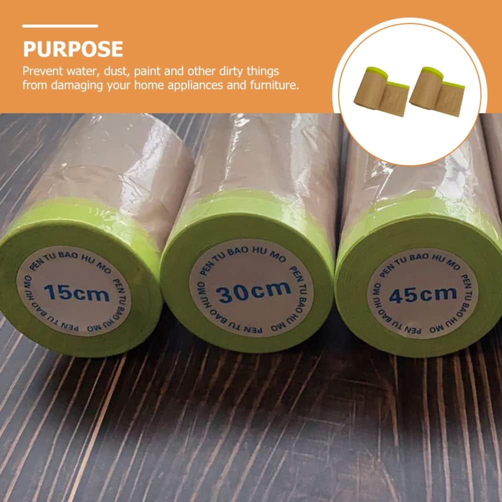 DOITOOL 2Rolls Masking Paper for Paint Protection Meters Car Furniture Covering Tape Upholstery Shelter Protection Paper Automotive and Furniture Painting image number 2